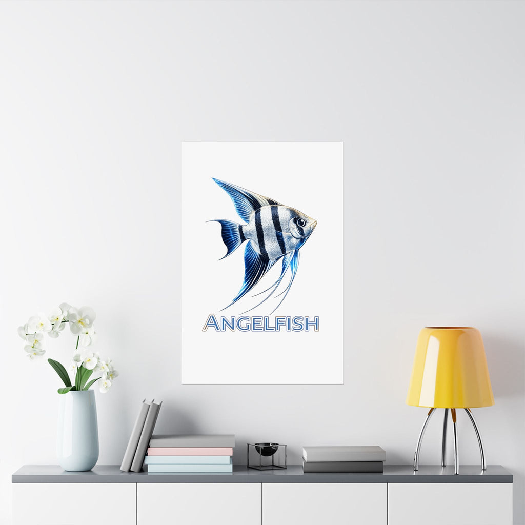 Angelfish Wall Poster — Matte Vertical Marine Fish Art Print