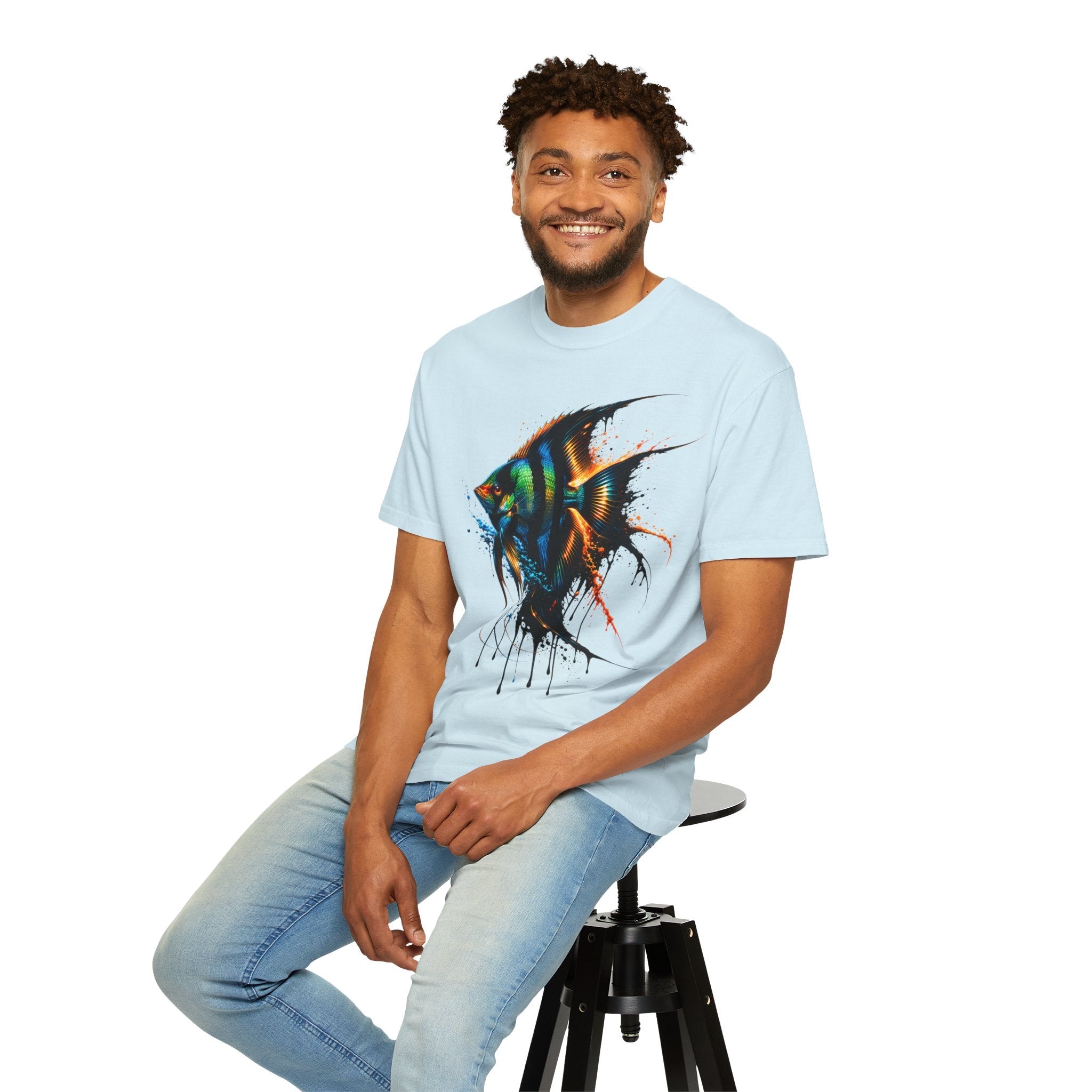 Vibrant Drip Angelfish Graphic Tee