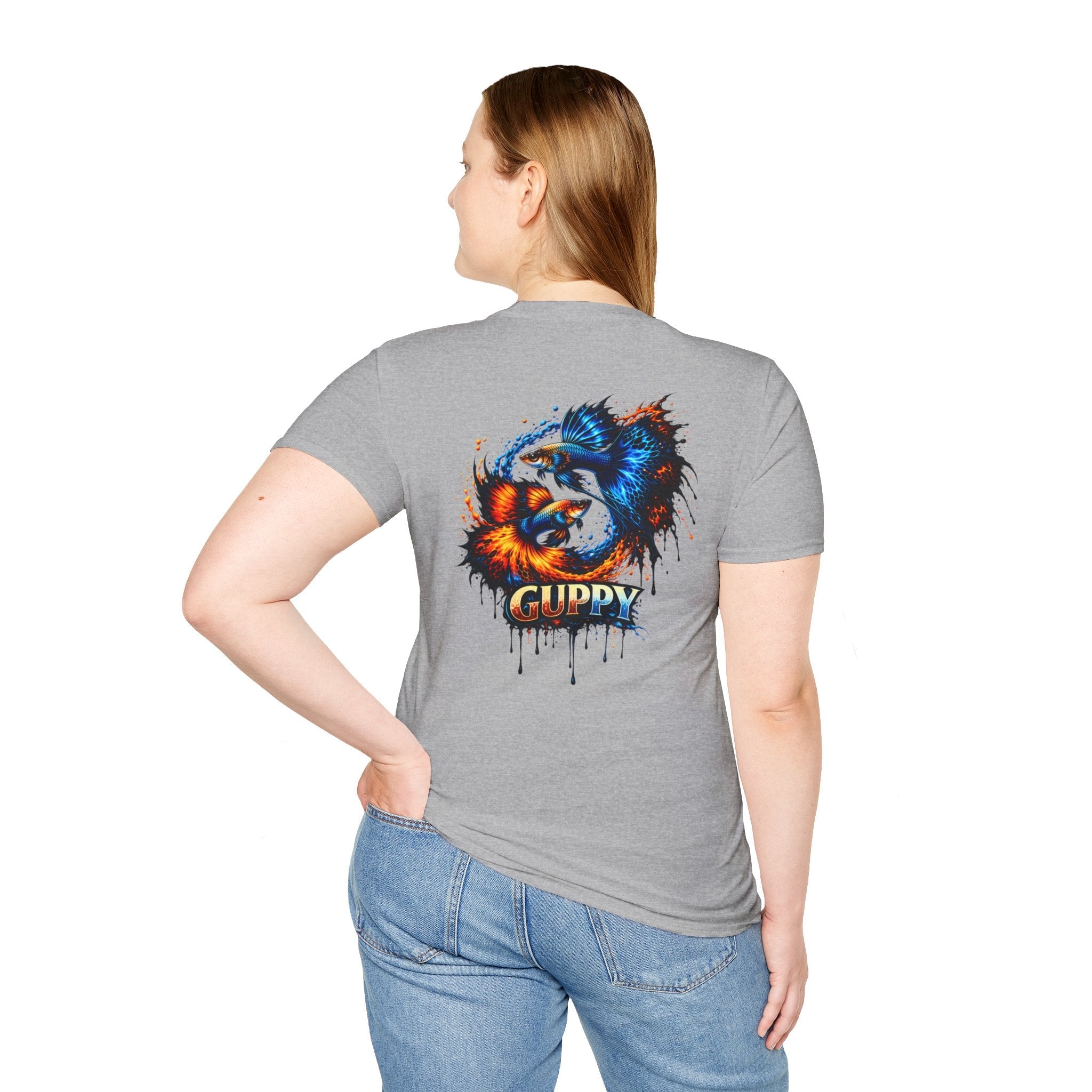 Guppy Fish T-Shirt — Vibrant Watercolor Drip Graphic Tee