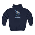 Angelfish Graphic Zip Hoodie — Aquarium Fish Lover Full‑Zip Sweatshirt