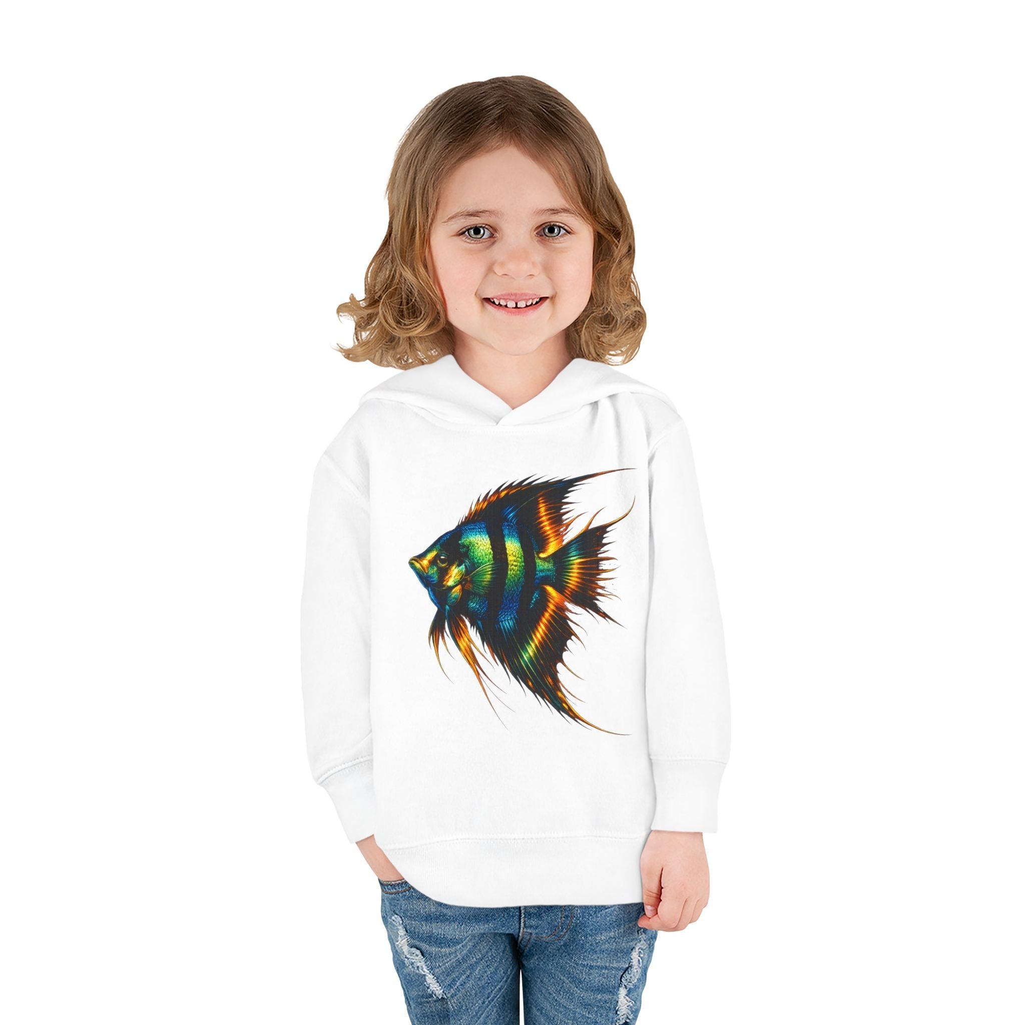Toddler Hoodie with Colorful Angelfish Graphic
