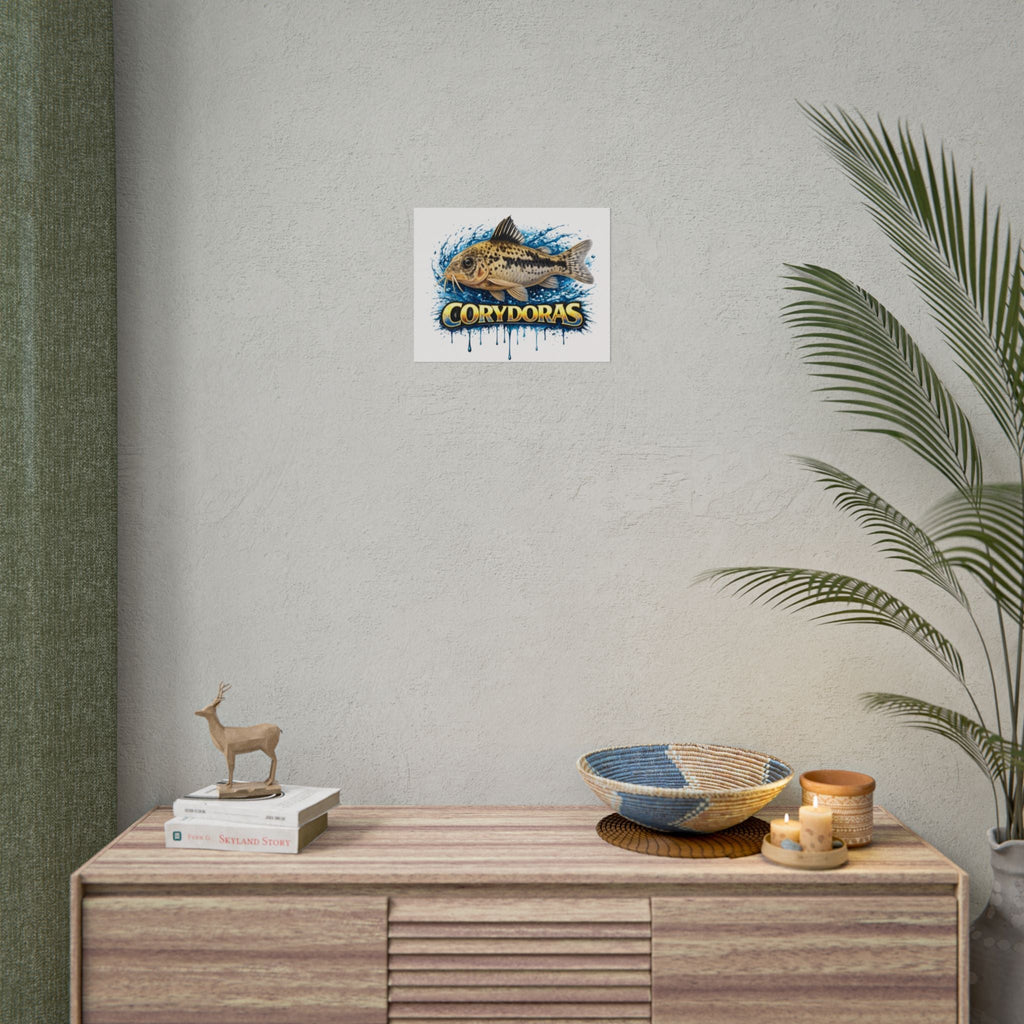 Corydoras Aquarium Fish Poster — Rolled Decorative Wall Art for Fishkeepers