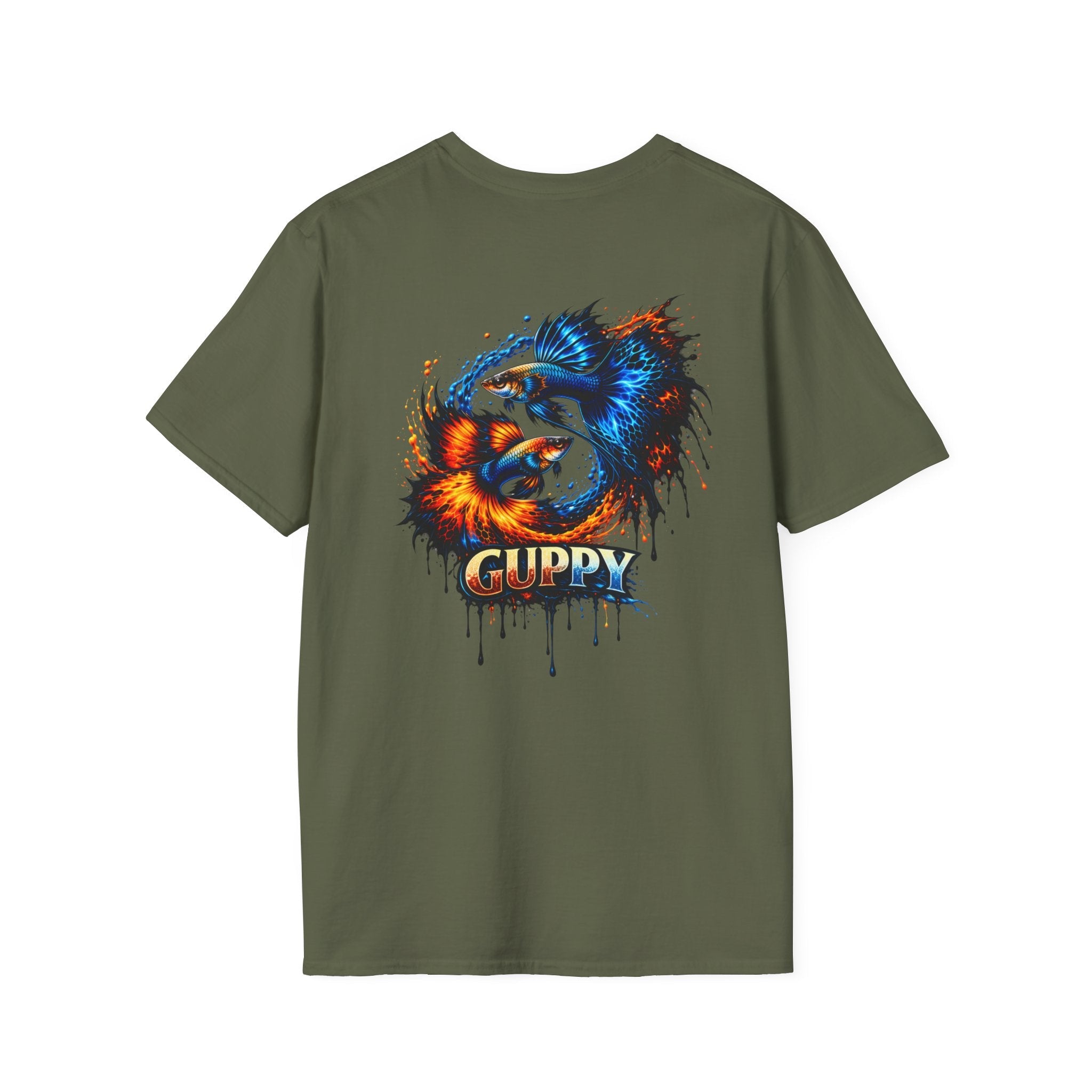 Guppy Fish T-Shirt — Vibrant Watercolor Drip Graphic Tee