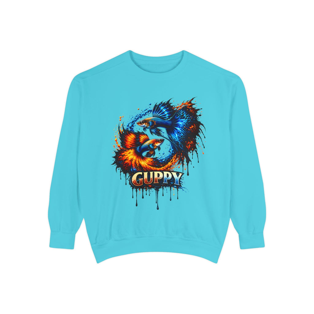 Fire & Ice Guppy – Premium "Neon Flare" Garment-Dyed Sweatshirt