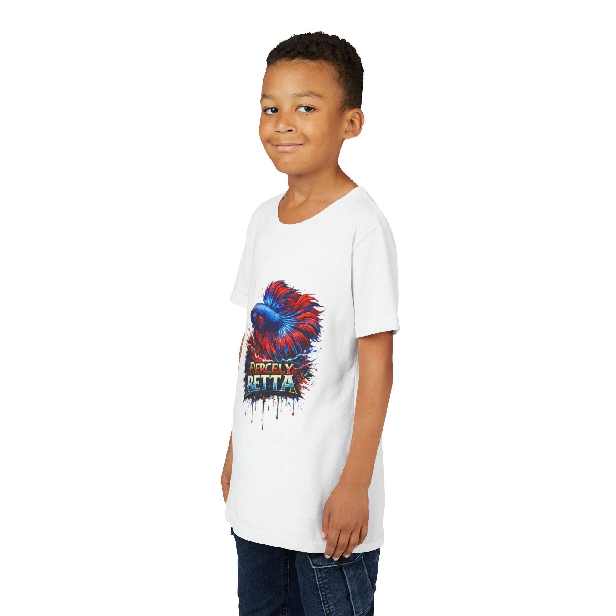 Fiercely Betta Youth Tee - Colorful Betta Fish Graphic Shirt