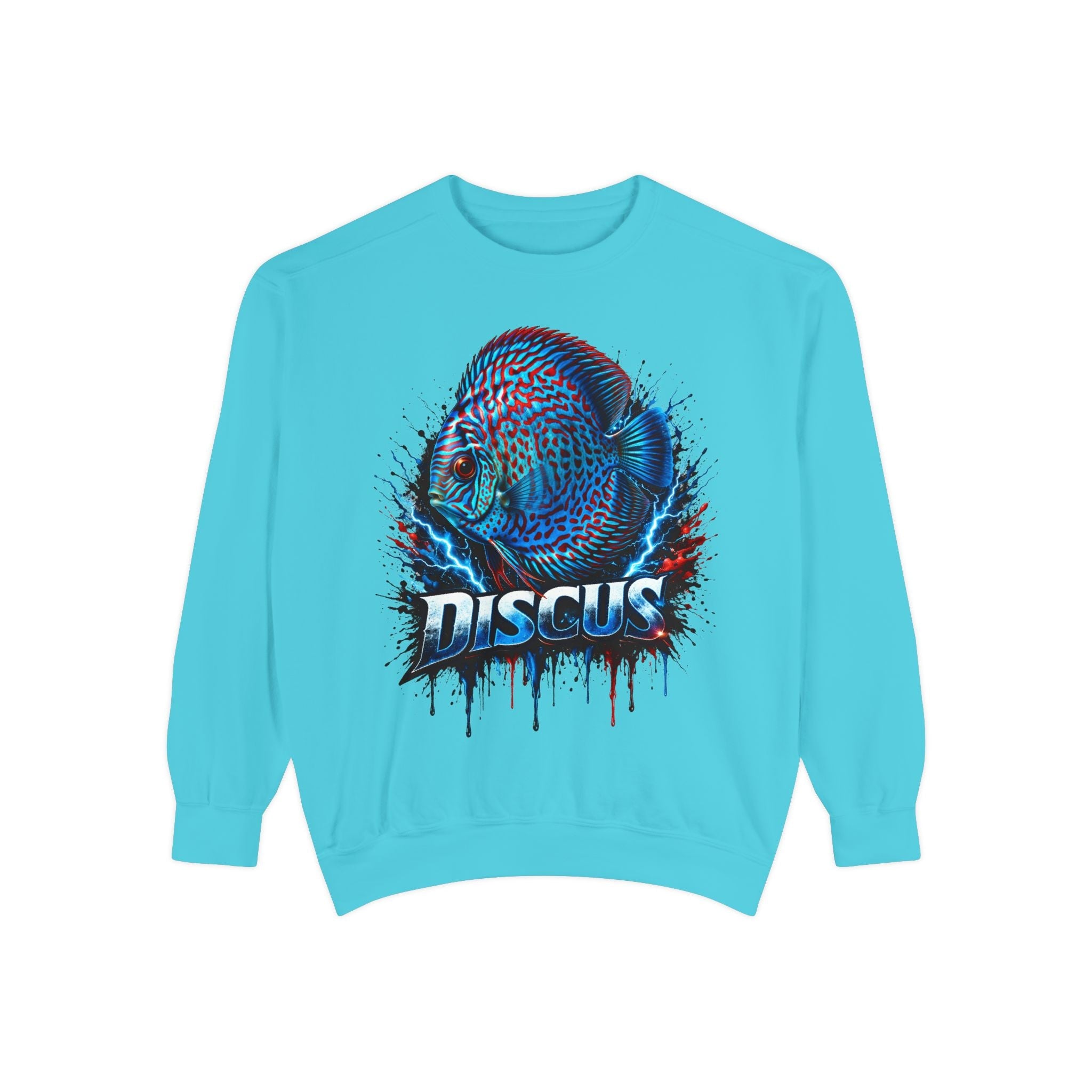 Discus Fish Graphic Sweatshirt — Vibrant Aquarium Lover Crewneck