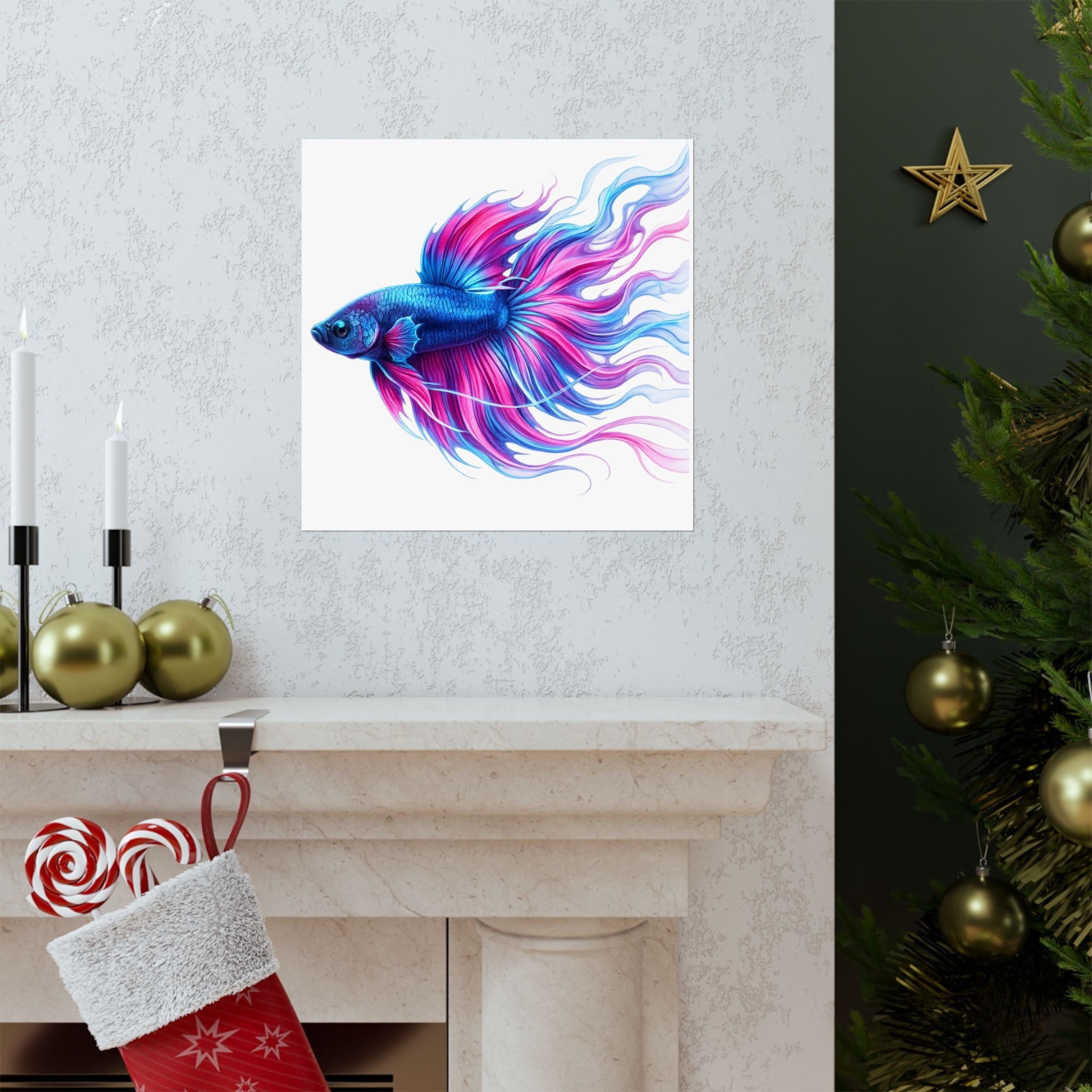 Electric Paint Betta Art Poster