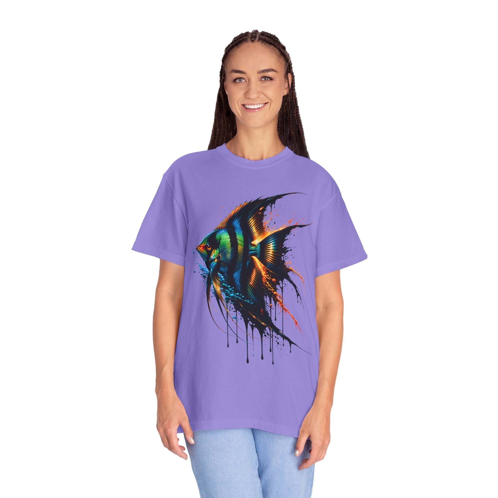 Vibrant Drip Angelfish Graphic Tee