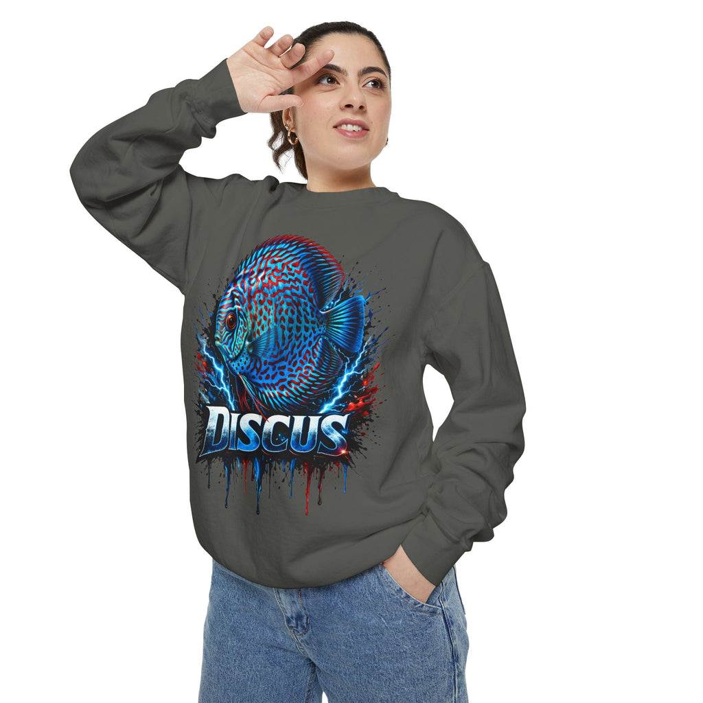 Discus Fish Graphic Sweatshirt — Vibrant Aquarium Lover Crewneck