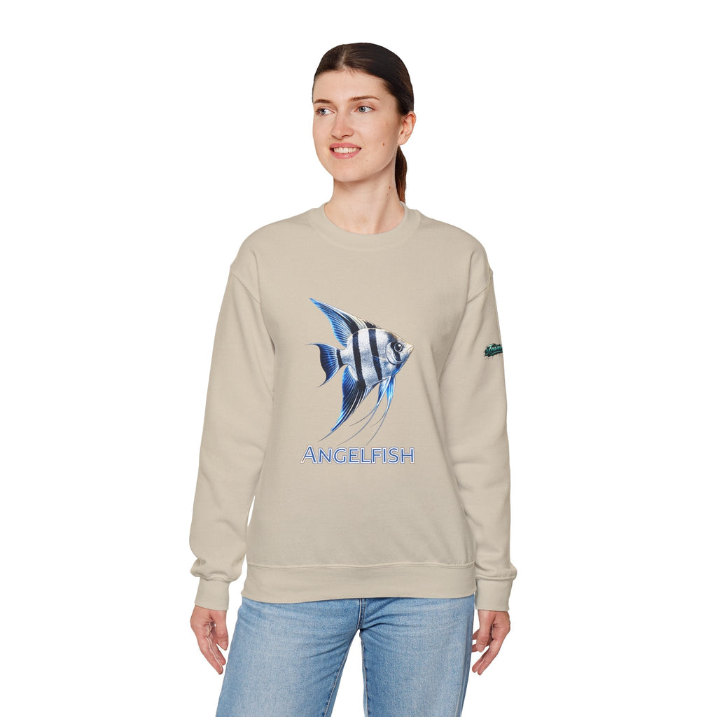 Angelfish Crewneck Sweatshirt — Blue Tropical Fish Graphic