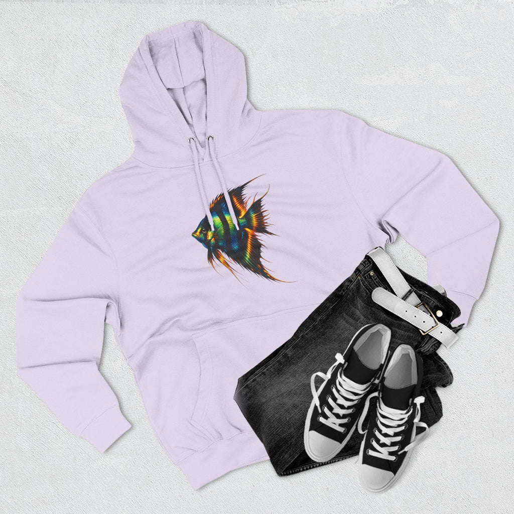 Angelfish Watercolor Hoodie – Colorful Aquarium Fish Graphic Fleece Pullover