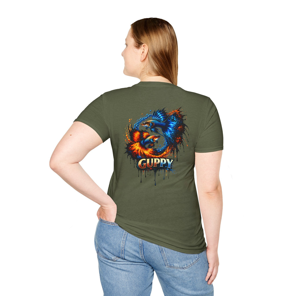 Guppy Fish T-Shirt — Vibrant Watercolor Drip Graphic Tee