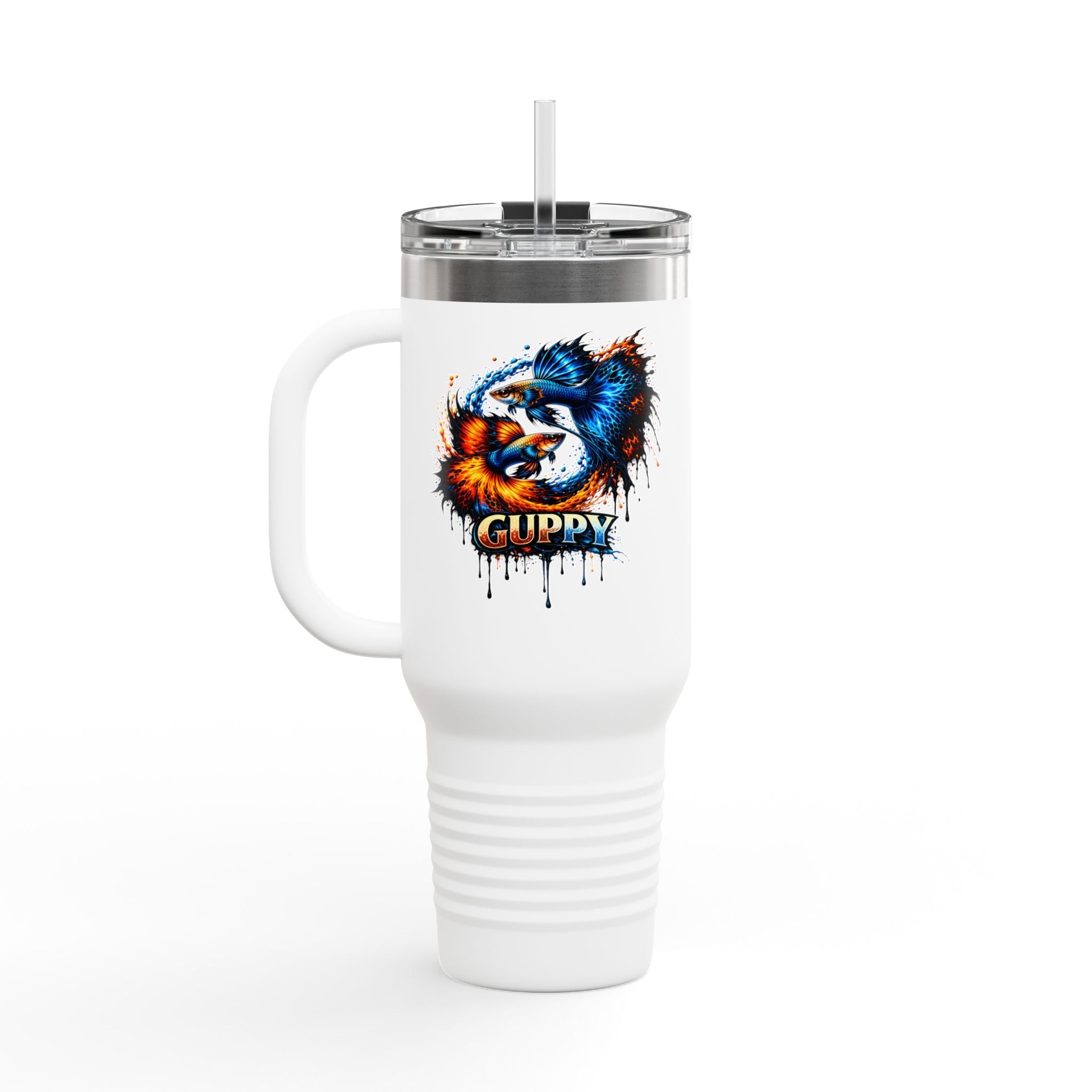 Fire & Ice Guppy – "Neon Flare" 40oz Insulated Travel Mug