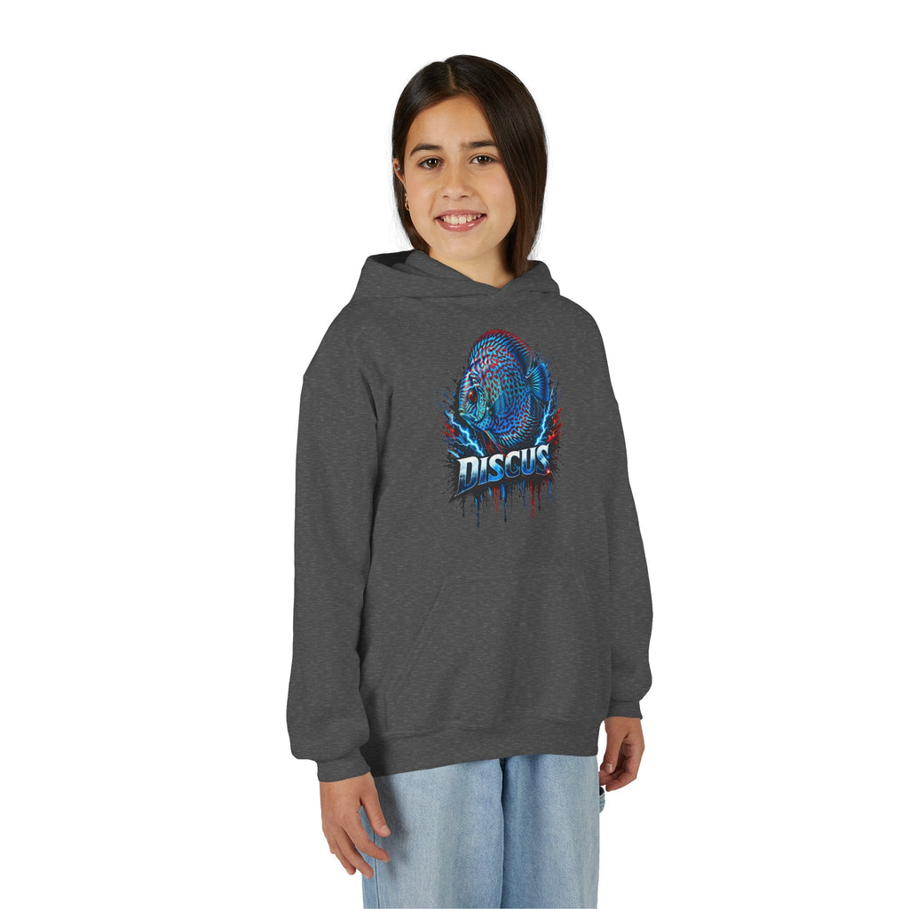Youth Hoodie — Colorful Discus Fish Graphic Pullover
