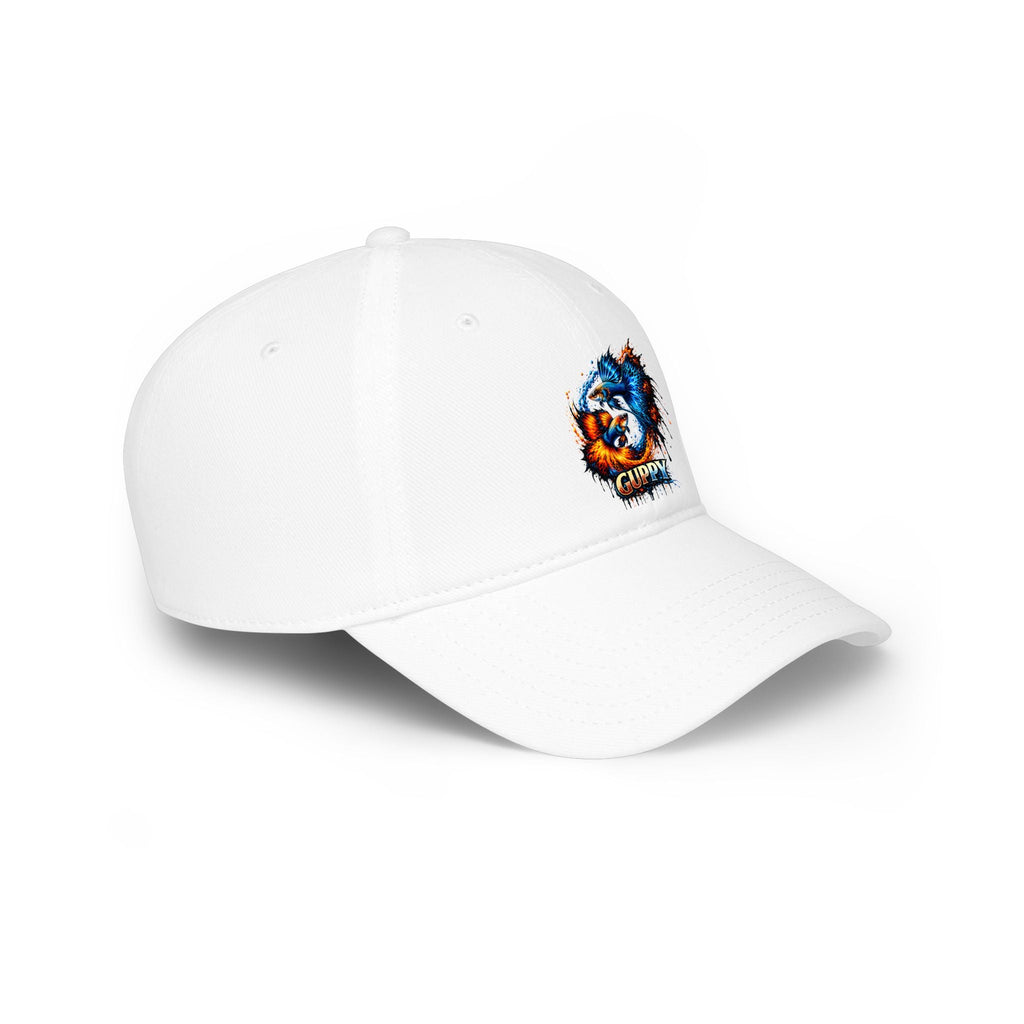 Low Profile Cap — Colorful Grunge Fish 'Guppy' Embroidered Hat