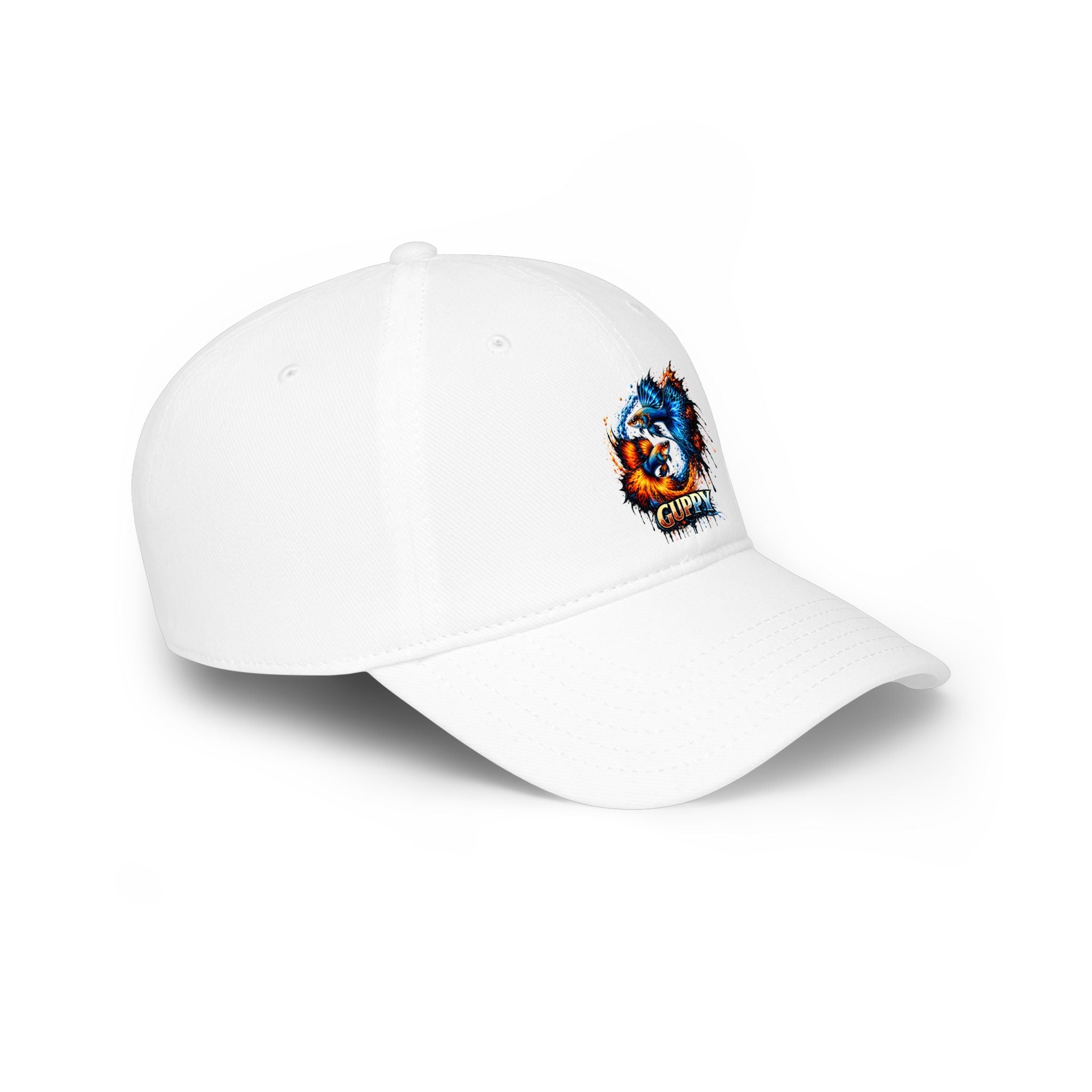 Low Profile Cap — Colorful Grunge Fish 'Guppy' Embroidered Hat