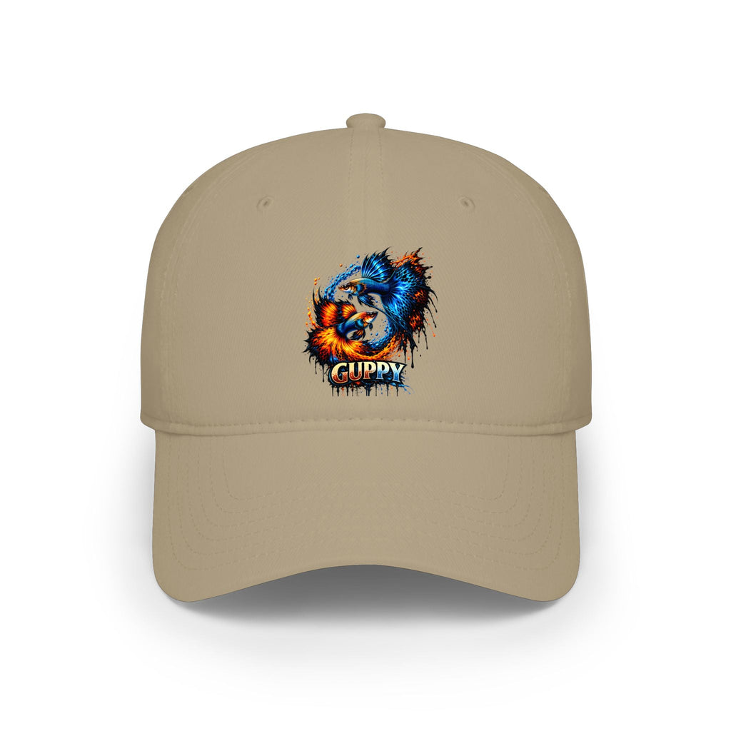Low Profile Cap — Colorful Grunge Fish 'Guppy' Embroidered Hat