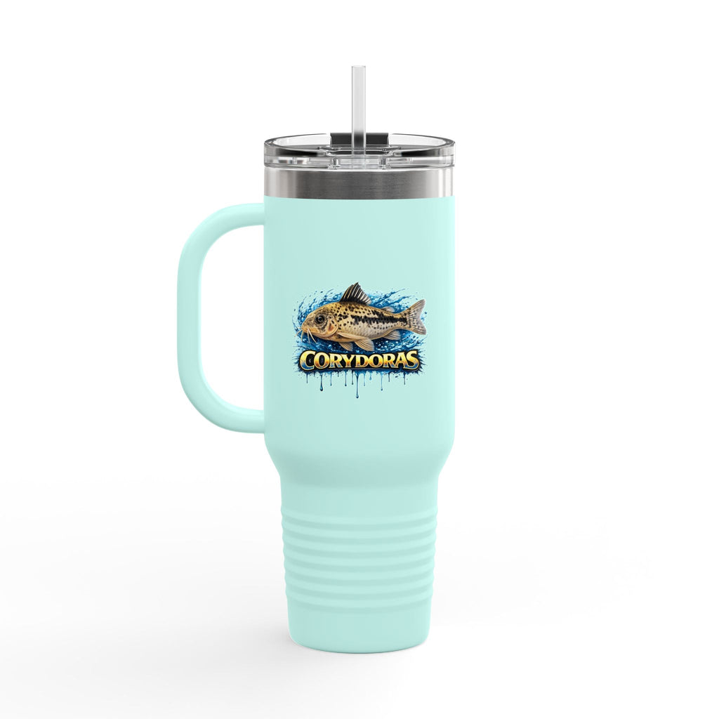 Corydoras Fish 40oz Insulated Travel Mug — Fishing Aquarium Lover Tumbler