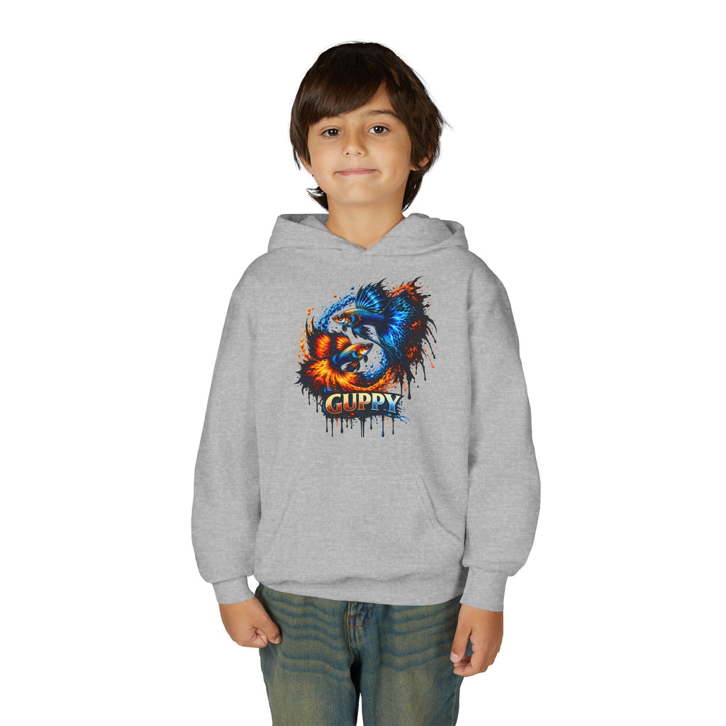 Fire & Ice Guppy – Kids "Neon Flare" Fleece Hoodie