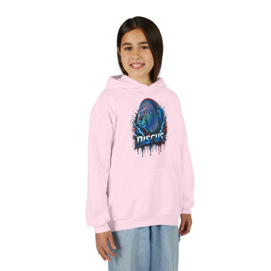 Youth Hoodie — Colorful Discus Fish Graphic Pullover