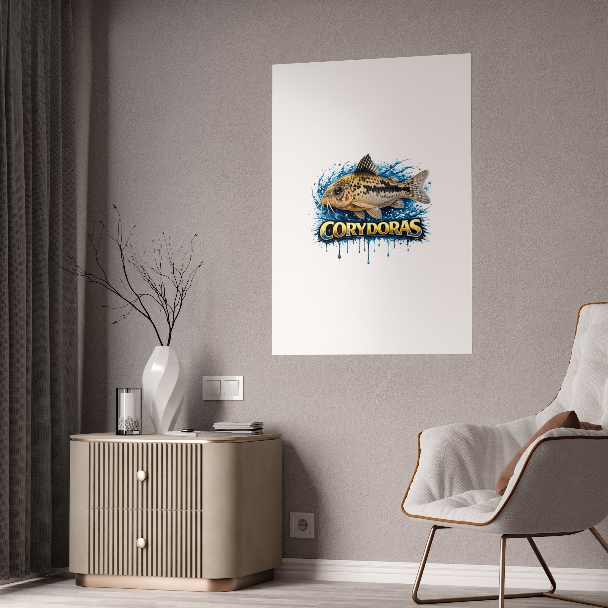 Corydoras Fish Gloss Poster – Aquarium Artwork Print