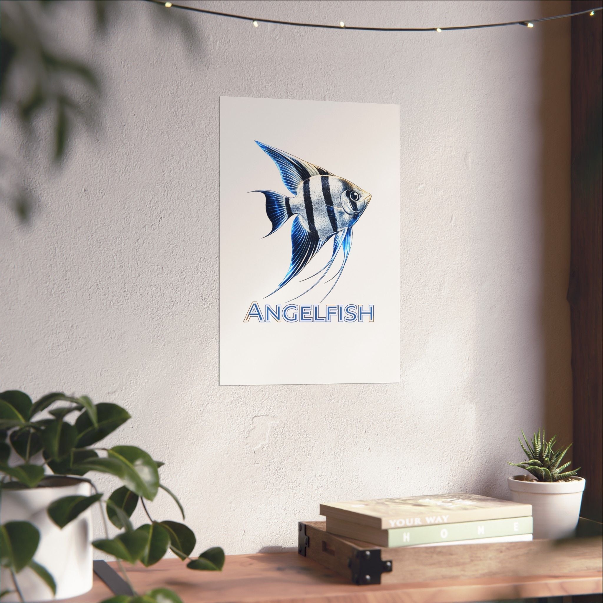 Angelfish Wall Poster — Matte Vertical Marine Fish Art Print