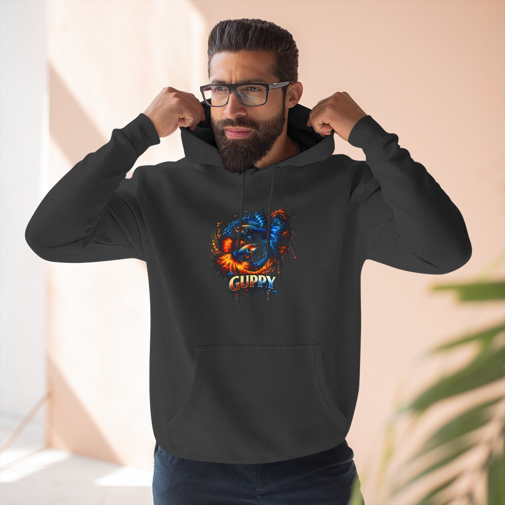Fire & Ice Guppy – Premium Three-Panel Fleece Hoodie