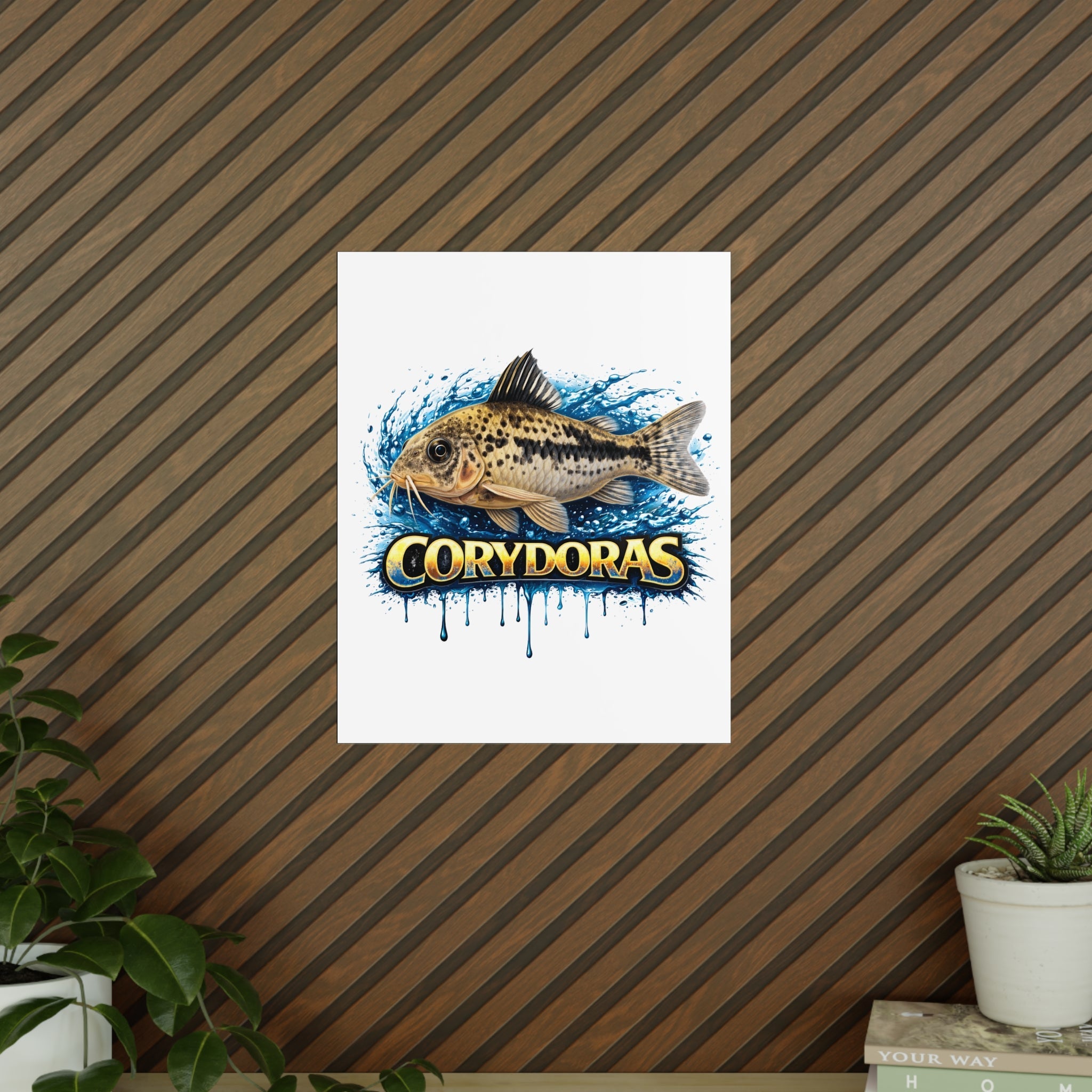 Peppered Cory Photopaper Poster — Colorful Aquarium Catfish Art Print
