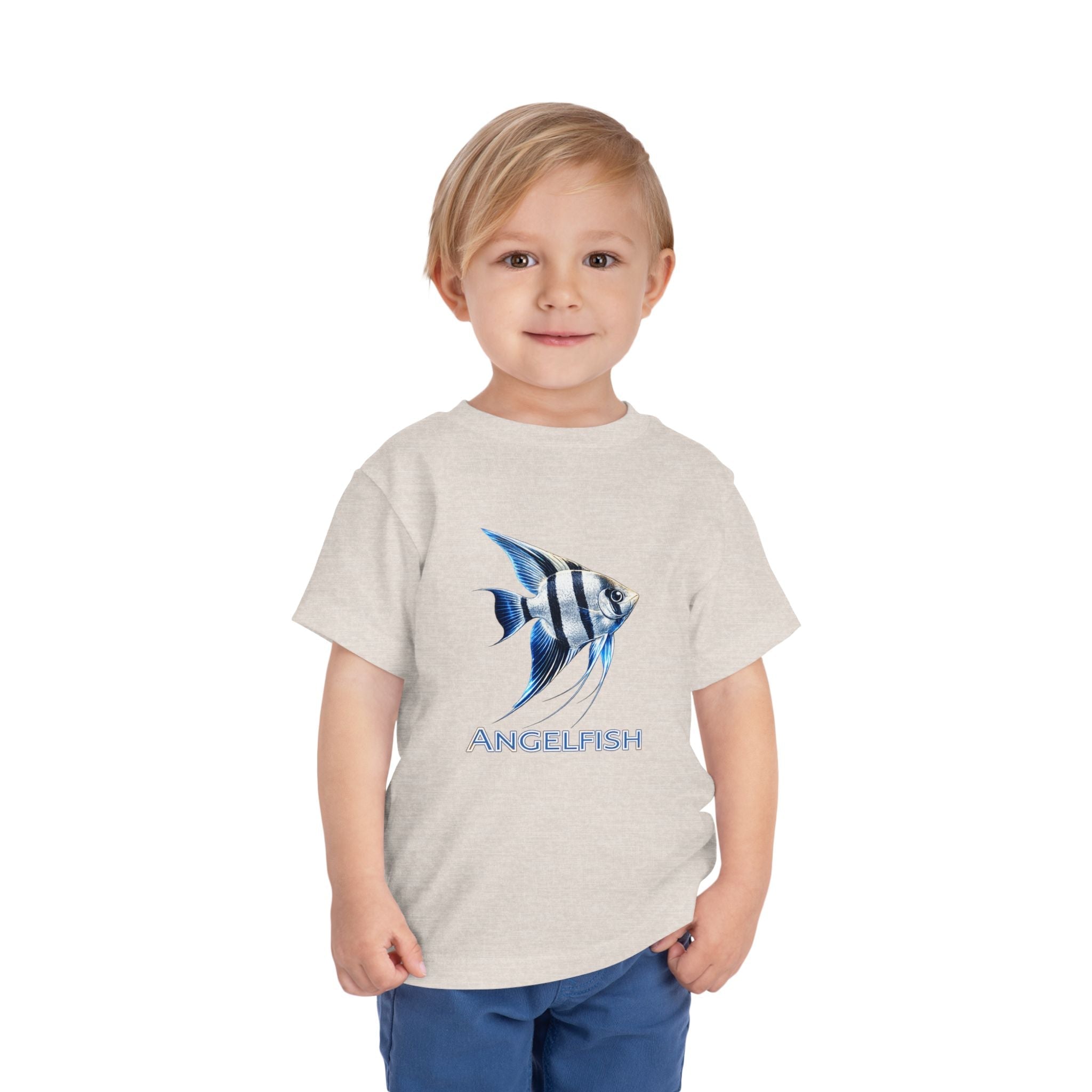 Angelfish Toddler Tee – Blue Aquarium Fish Graphic Shirt