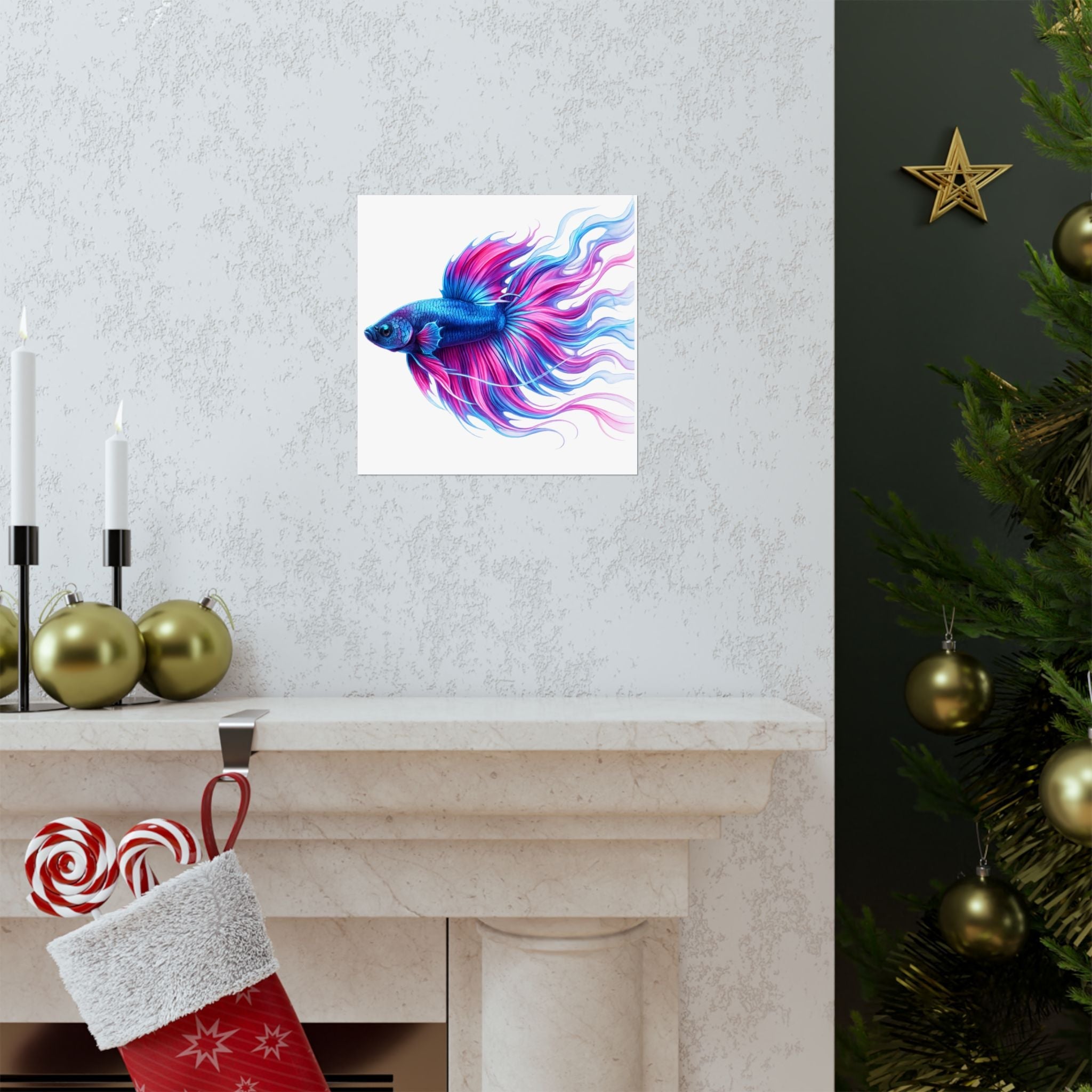 Electric Paint Betta Art Poster