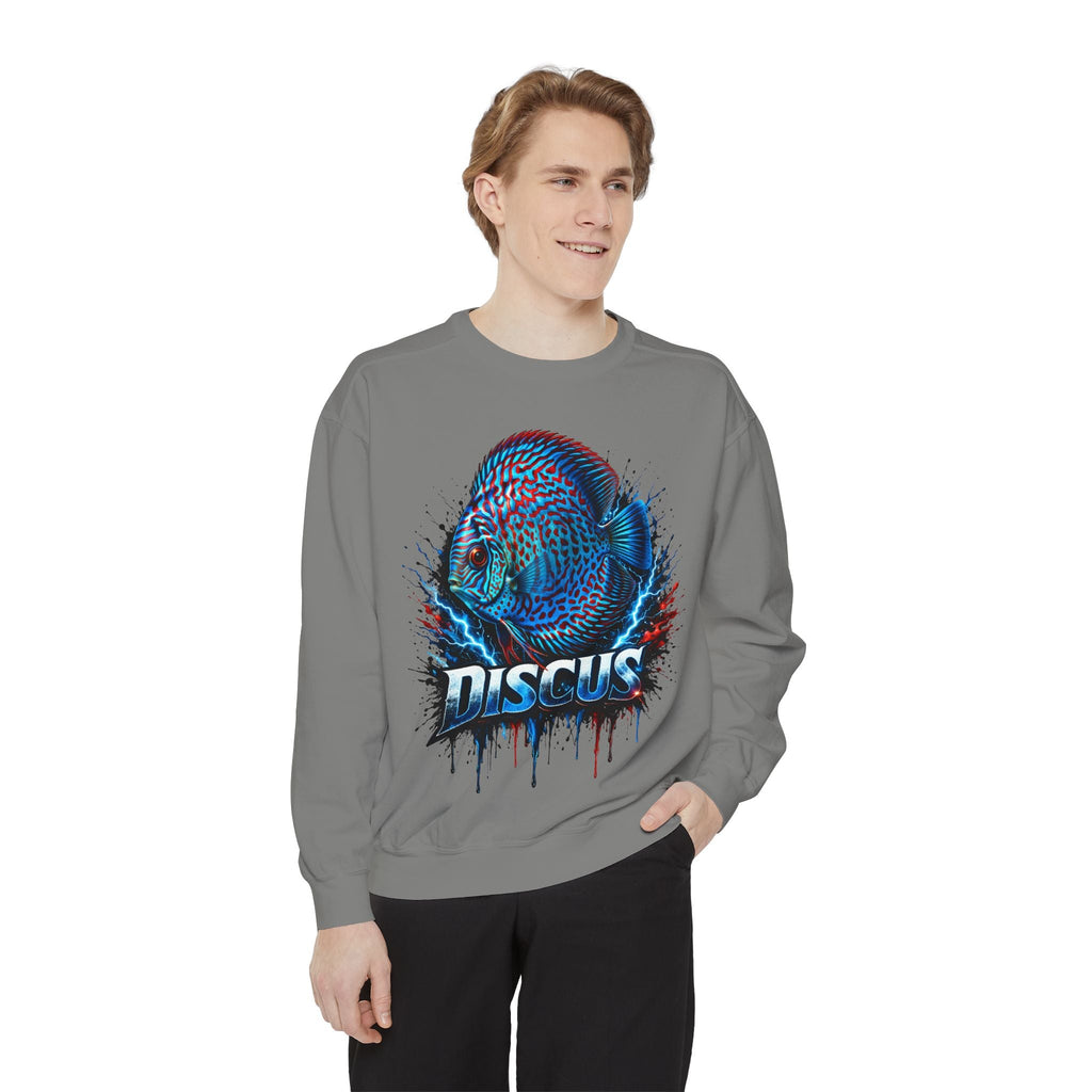 Discus Fish Graphic Sweatshirt — Vibrant Aquarium Lover Crewneck