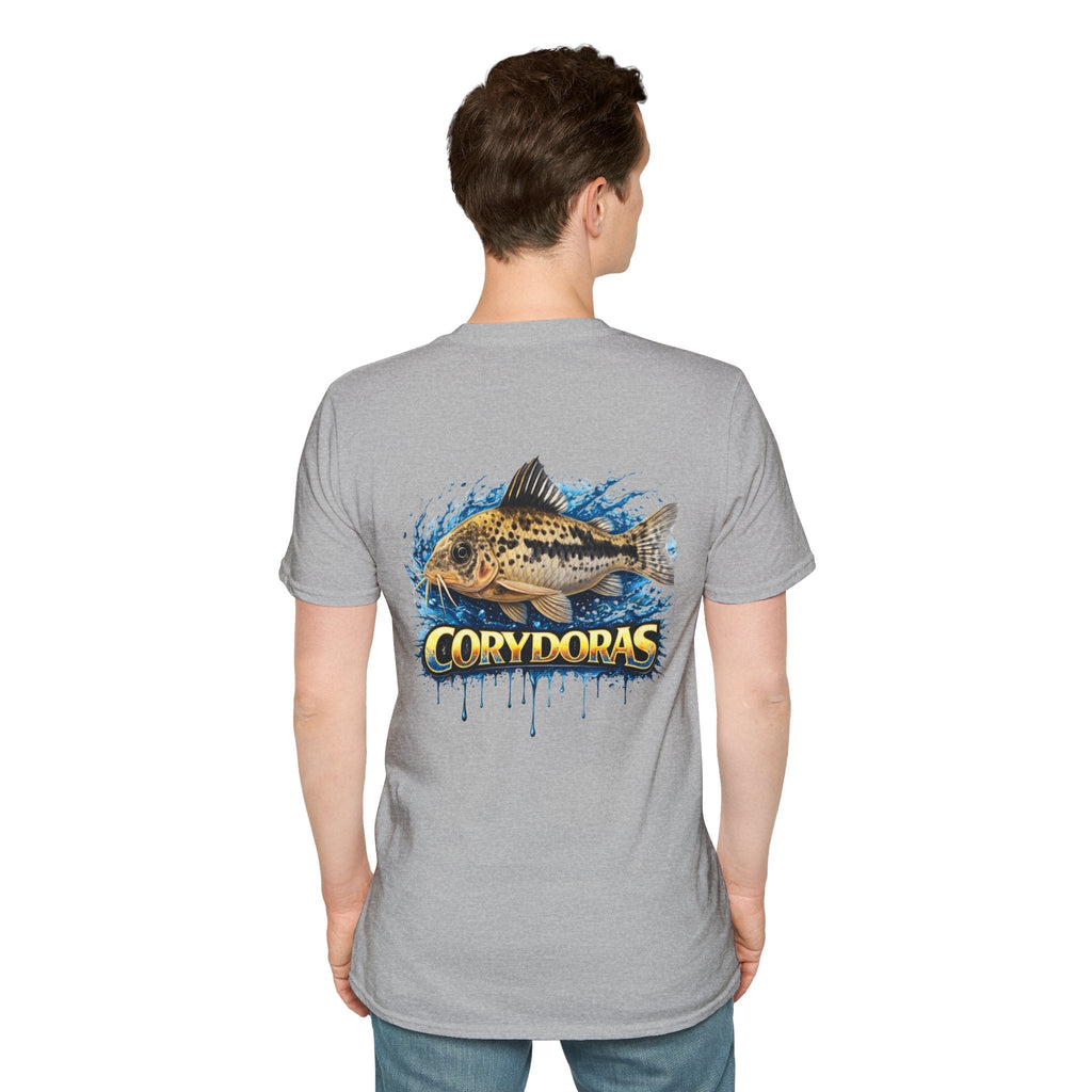 Corydoras Fish T-Shirt — Aquarium Catfish Tee with Splash Graphic
