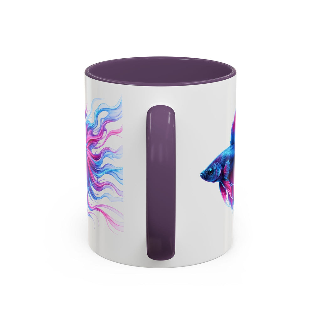 Betta Fish Accent Coffee Mug — Vibrant Neon Betta Design (11/15 oz)