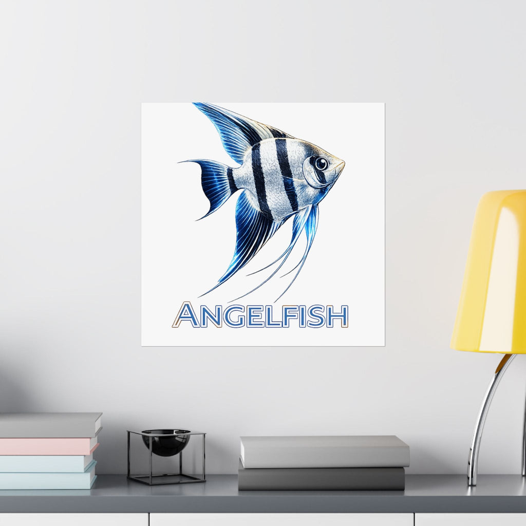 Angelfish Wall Poster — Matte Vertical Marine Fish Art Print