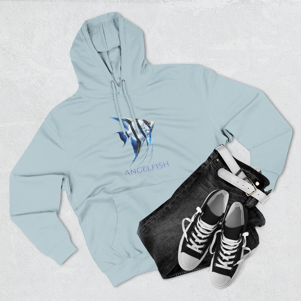 Angelfish Graphic Hoodie — Blue Aquarium Fish Pullover