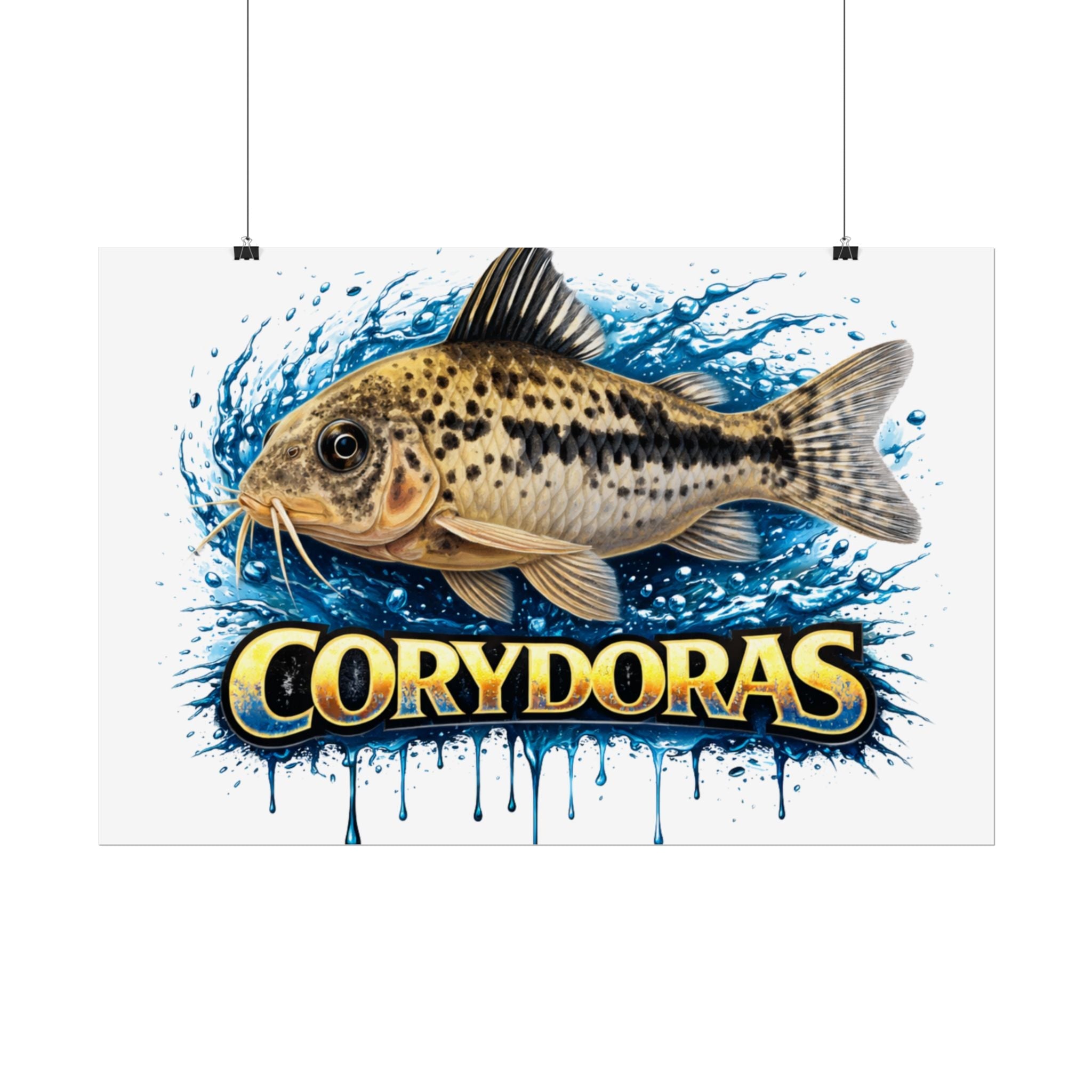 Corydoras Aquarium Fish Poster — Rolled Decorative Wall Art for Fishkeepers