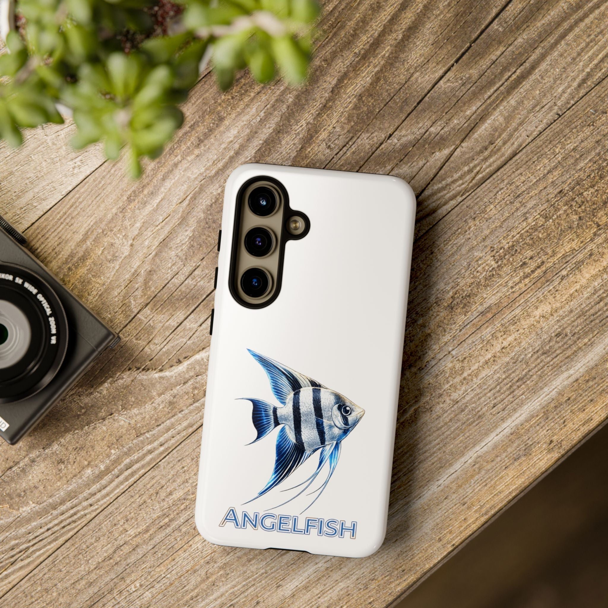 Angelfish Tough Phone Case – Durable Protective Case with Blue Tropical Fish Design