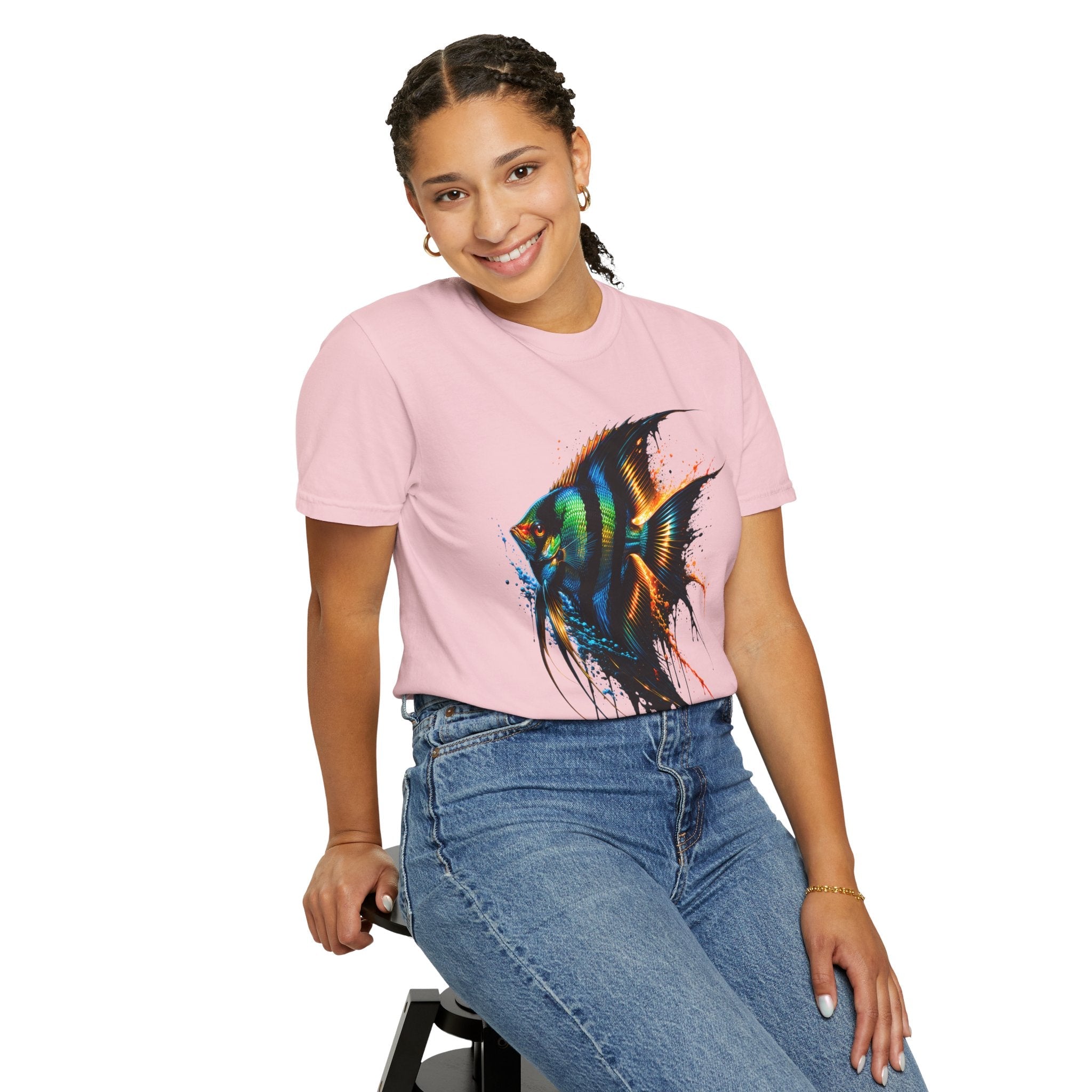Vibrant Drip Angelfish Graphic Tee