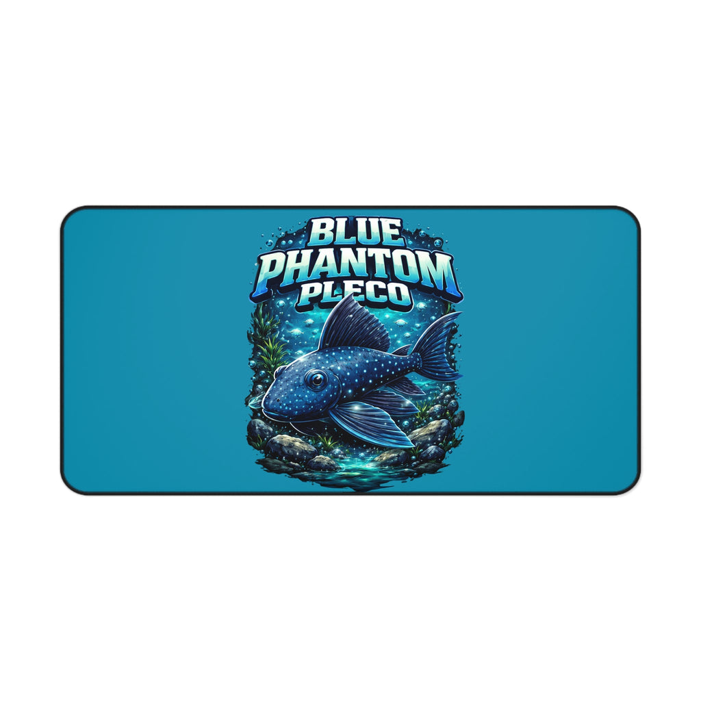 Blue Phantom Pleco Desk Mat — Aquarium Fish Gaming Mouse Pad