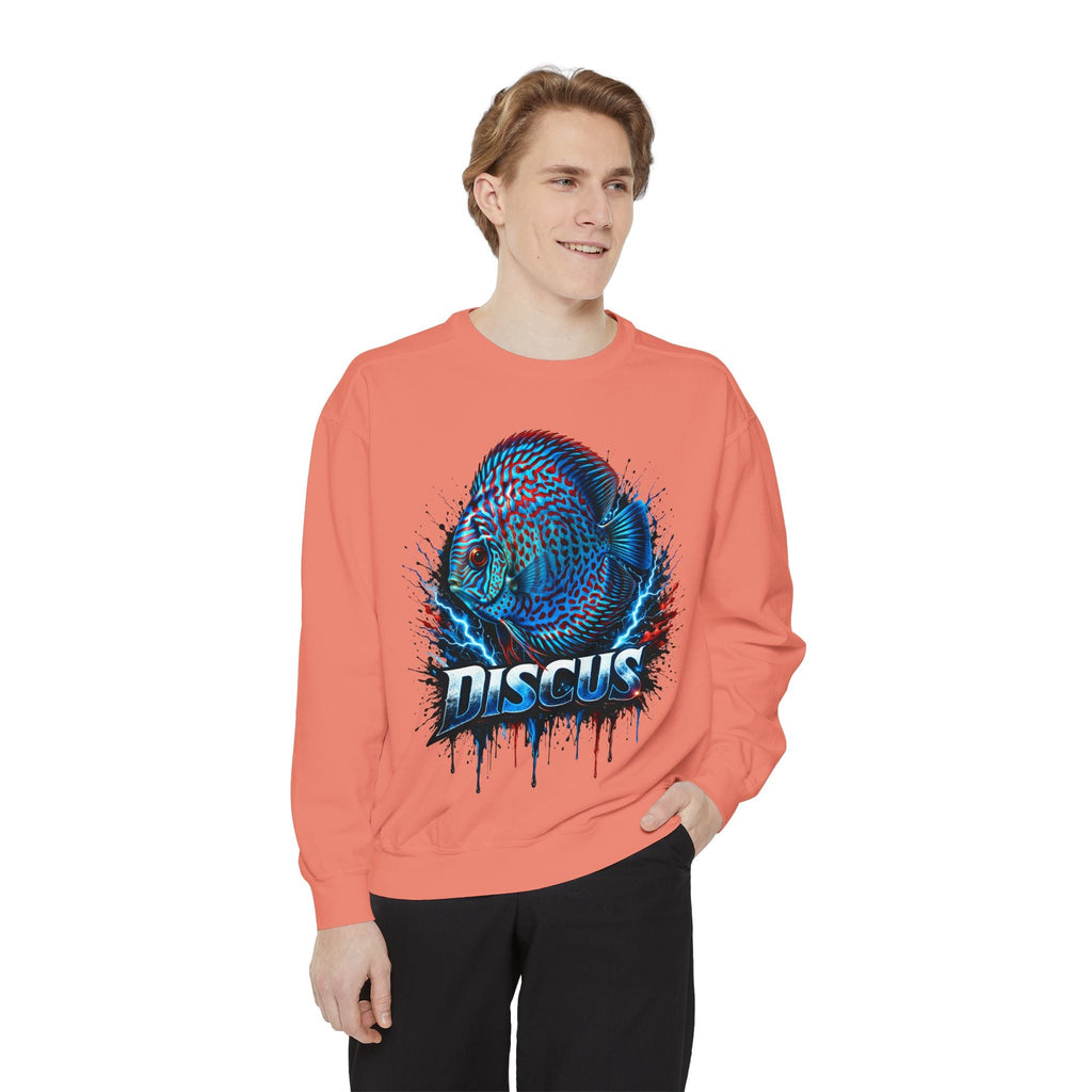 Discus Fish Graphic Sweatshirt — Vibrant Aquarium Lover Crewneck