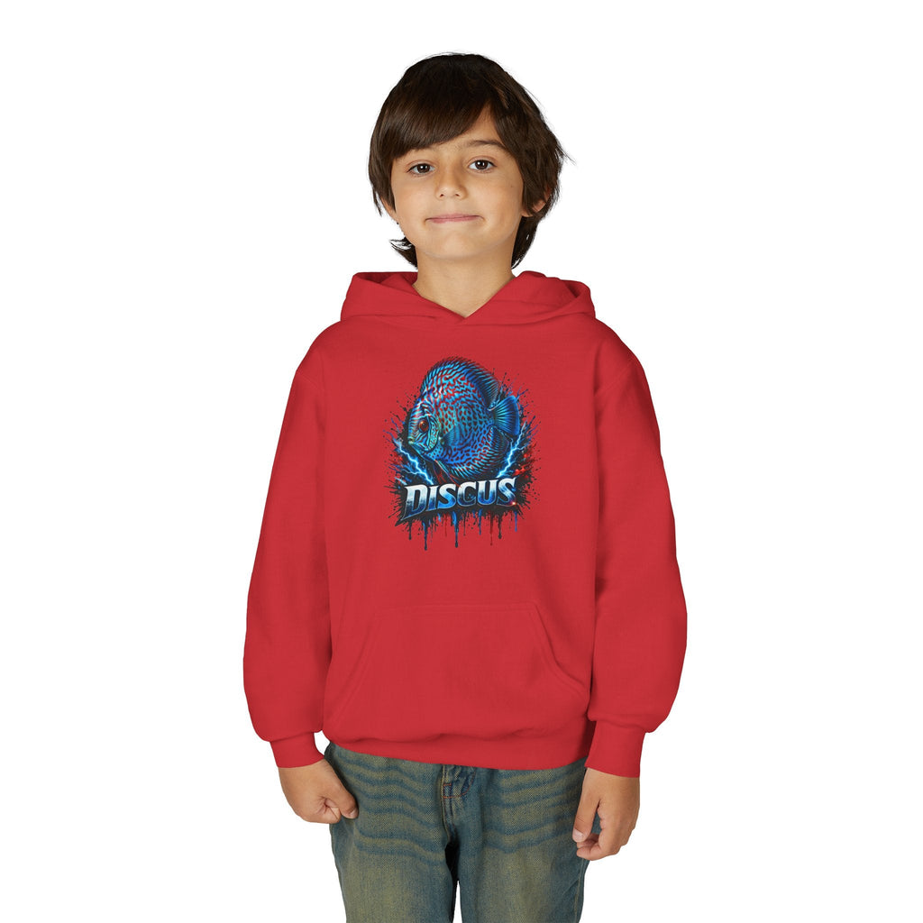 Youth Hoodie — Colorful Discus Fish Graphic Pullover
