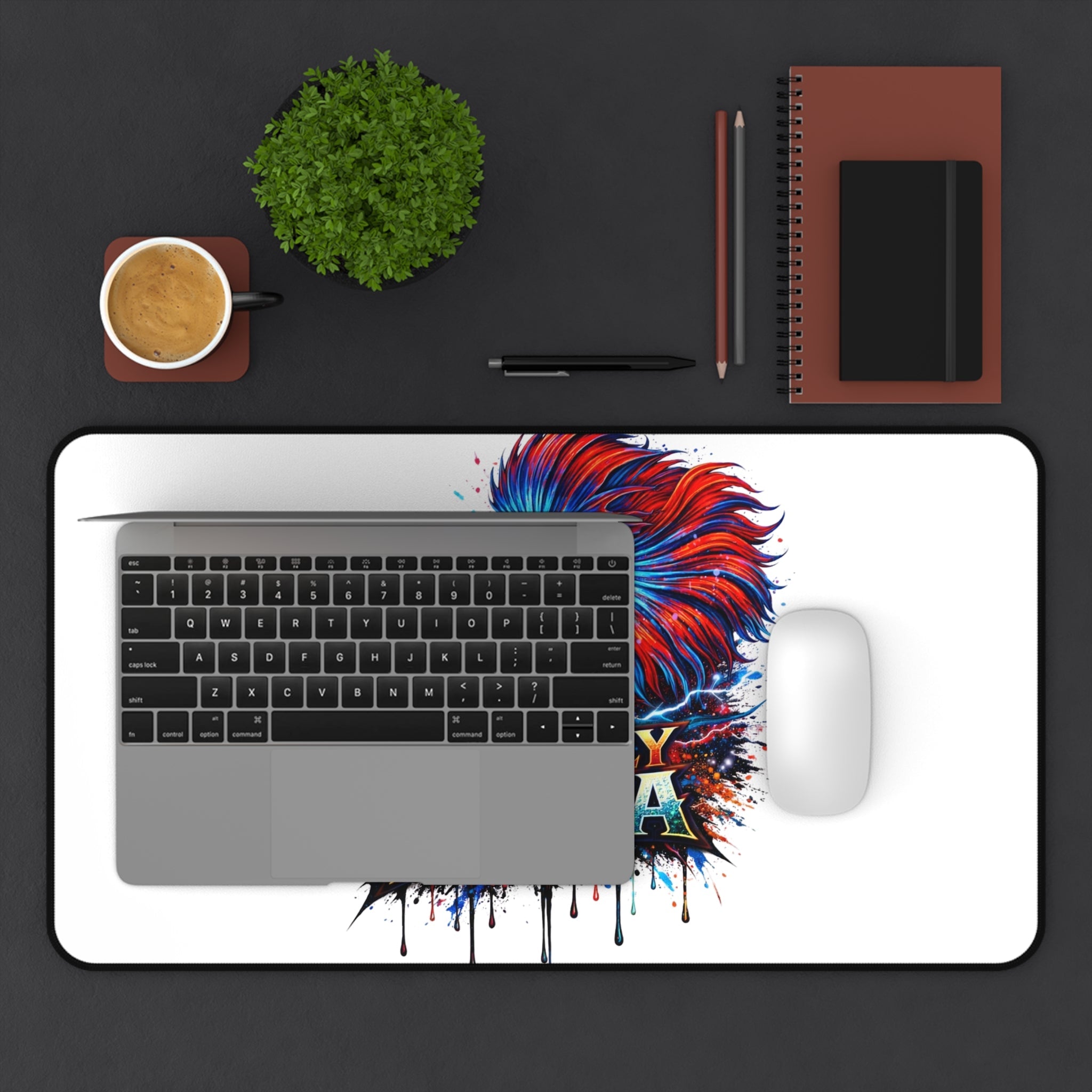 Betta Fish Desk Mat — 'Fiercely Betta' Colorful Aquarium Mouse Pad