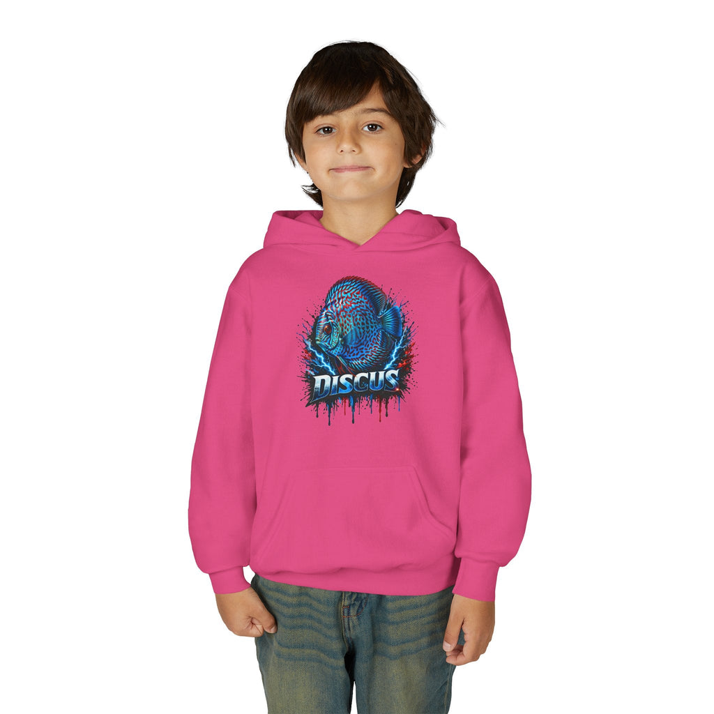 Youth Hoodie — Colorful Discus Fish Graphic Pullover