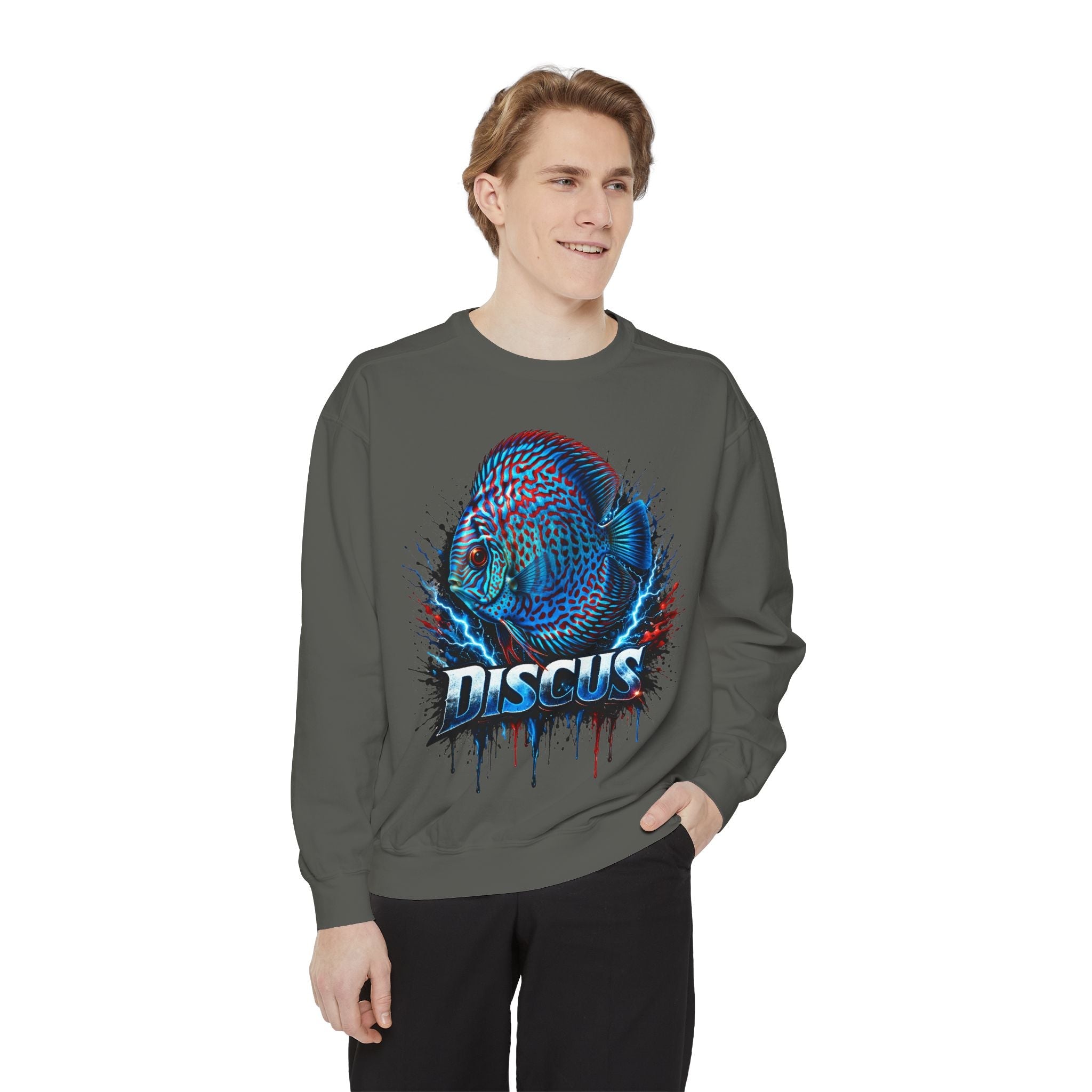 Discus Fish Graphic Sweatshirt — Vibrant Aquarium Lover Crewneck