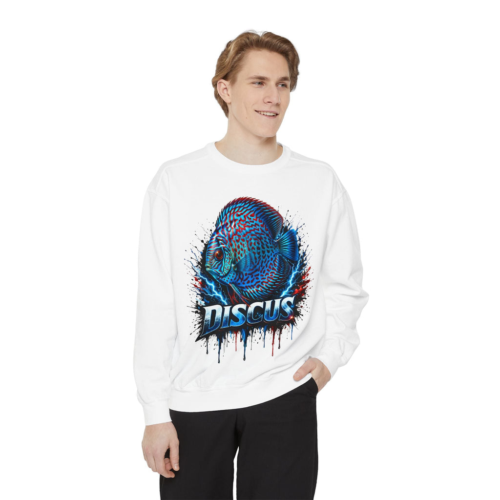 Discus Fish Graphic Sweatshirt — Vibrant Aquarium Lover Crewneck