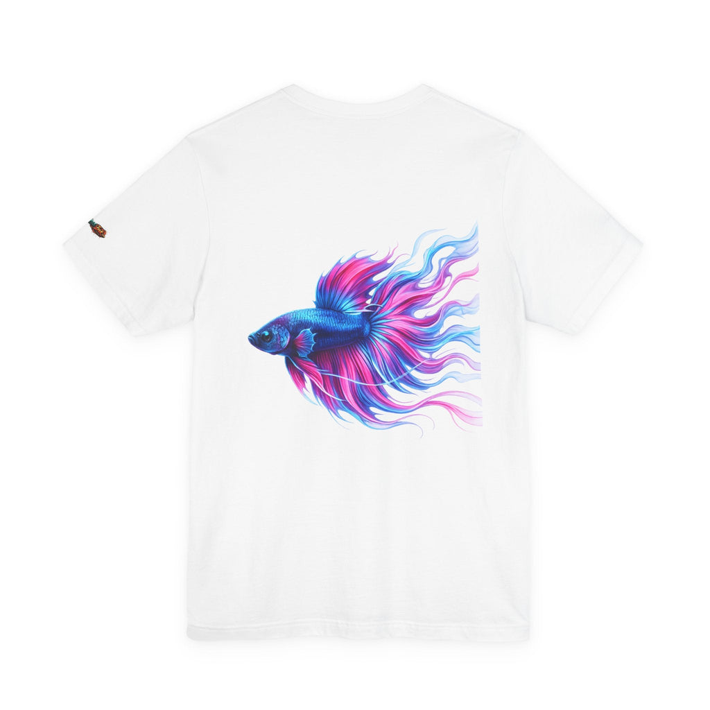 Betta Fish Graphic Tee — Vibrant Blue & Pink Aquatic Art T‑Shirt
