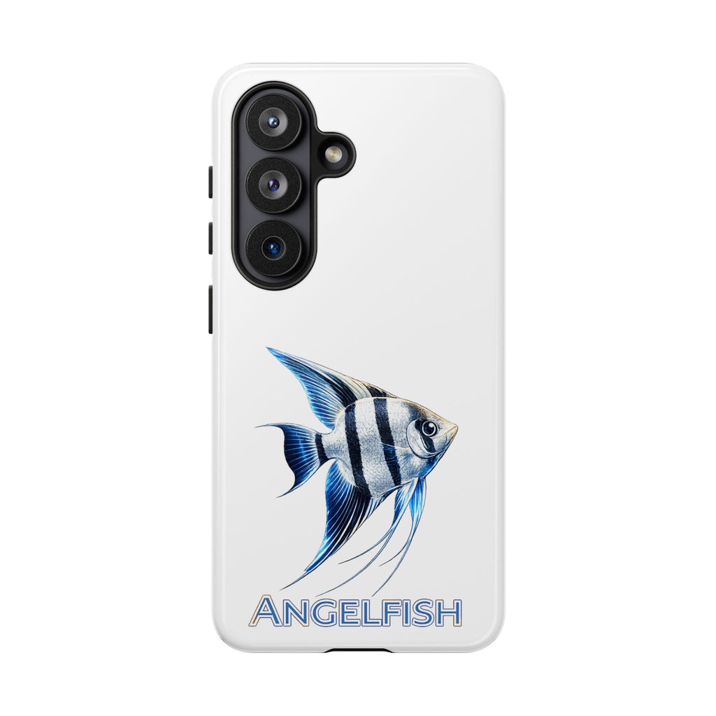 Angelfish Tough Phone Case – Durable Protective Case with Blue Tropical Fish Design