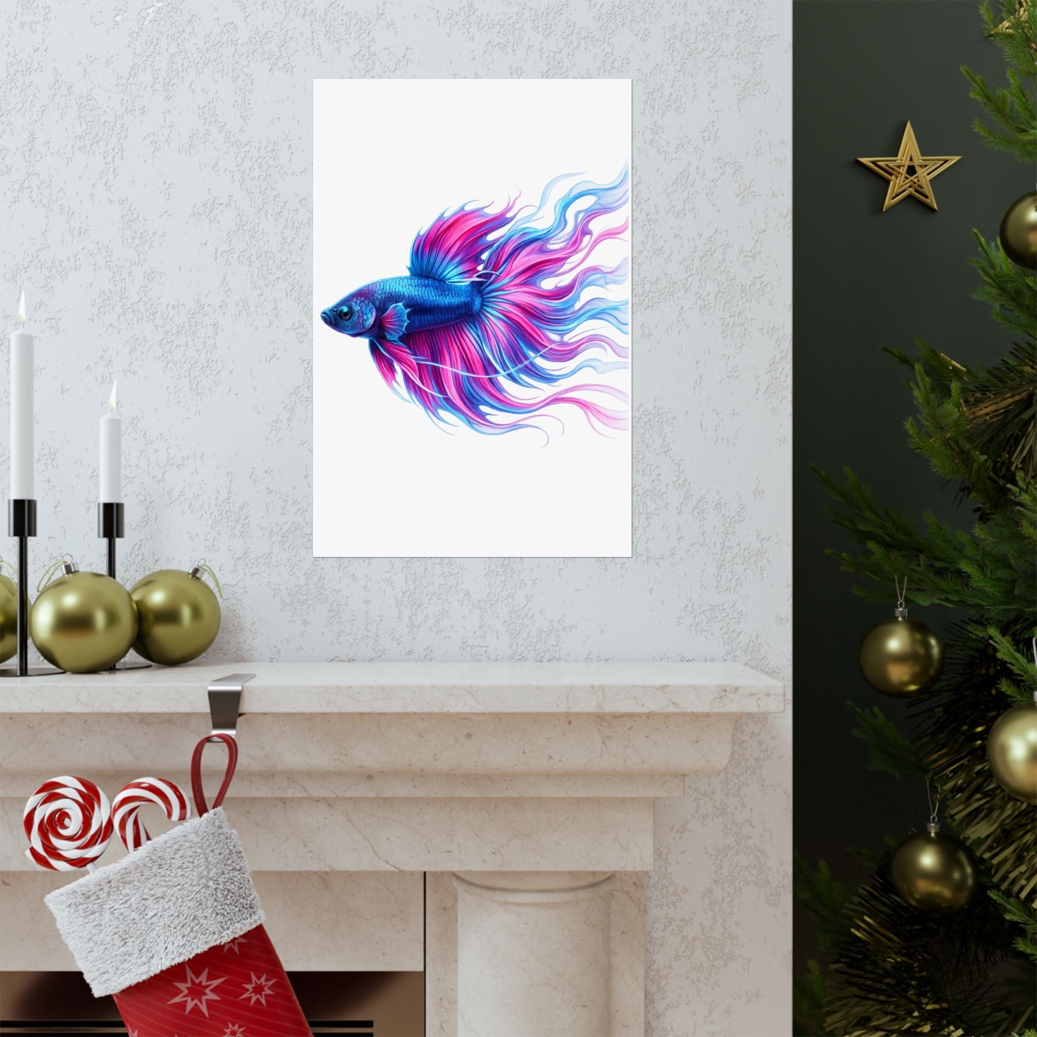 Electric Paint Betta Art Poster