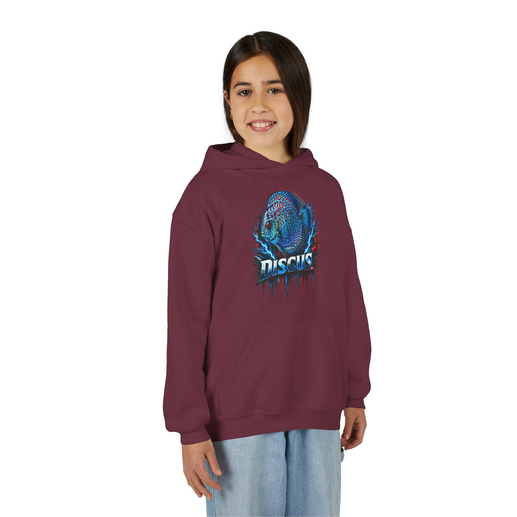 Youth Hoodie — Colorful Discus Fish Graphic Pullover