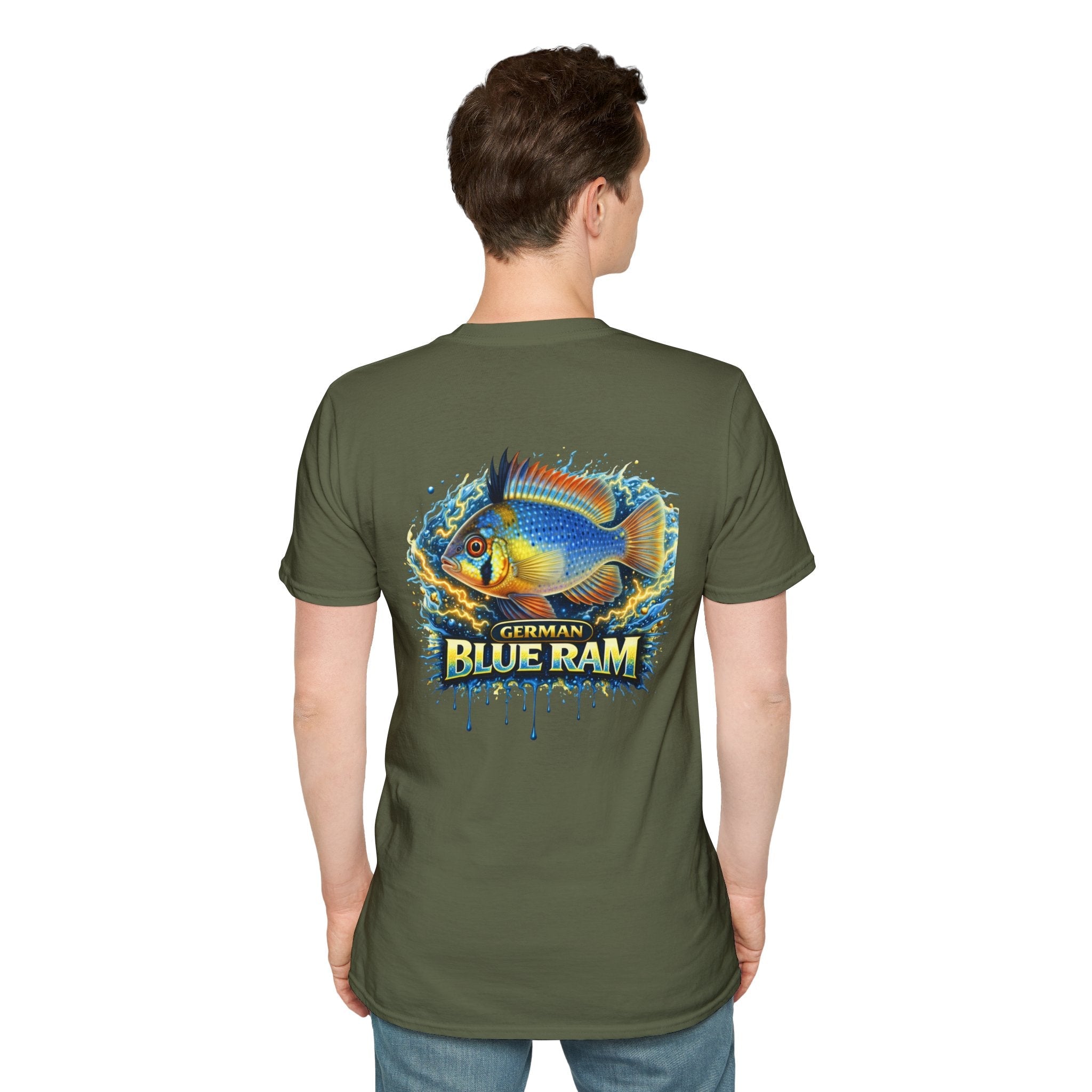 German Blue Ram Fish T-Shirt — Colorful Aquarium Cichlid Tee